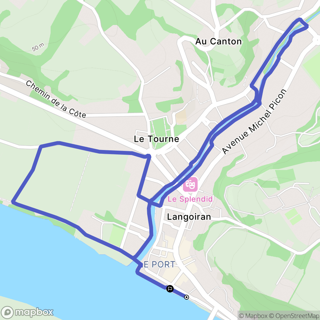 Langoiran : carte du parcours de randonnée - France