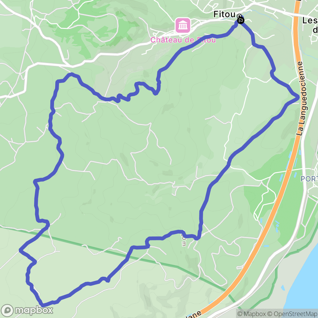 Fitou : carte du parcours de randonnée - France