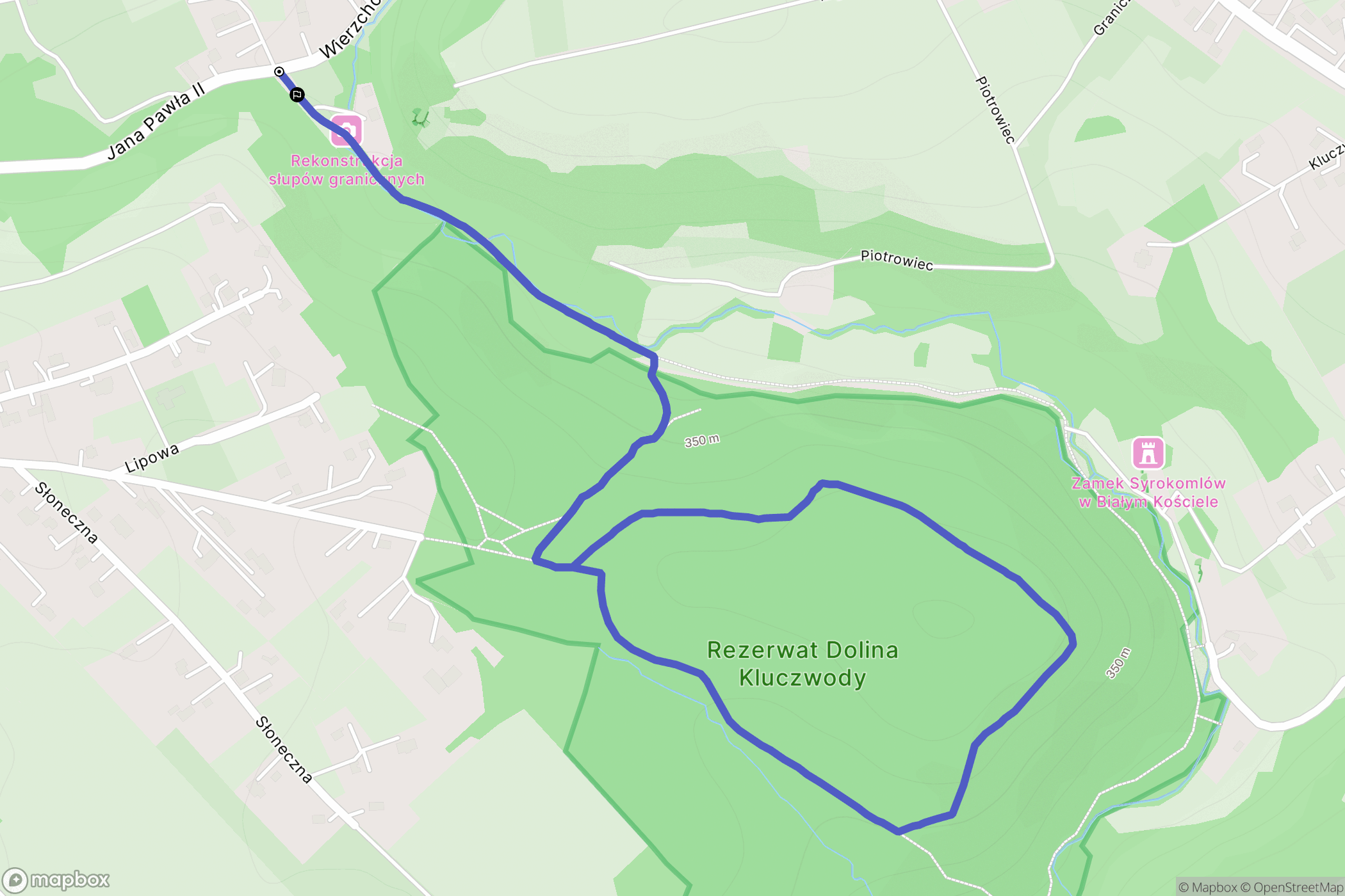 Wierzchowie: mapa trasy - Poland
