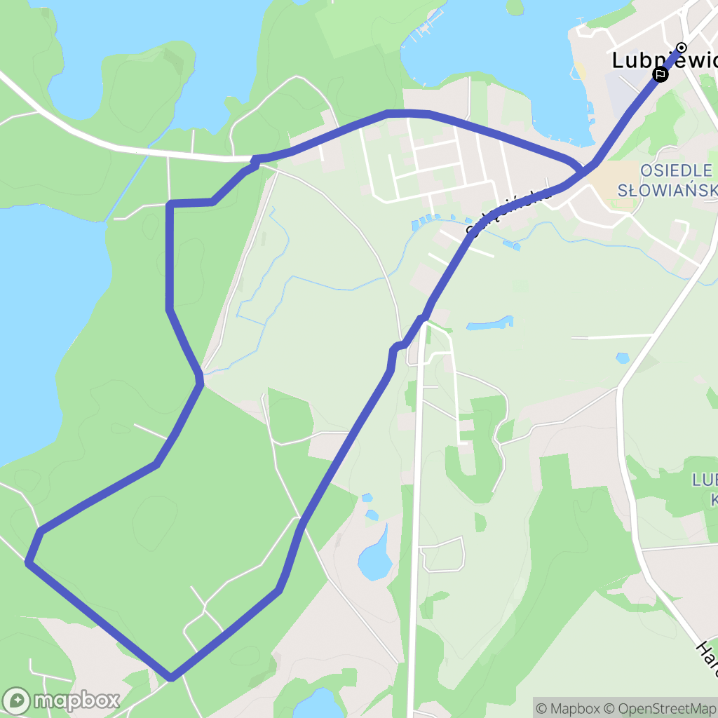 Lubniewice: mapa trasy - Poland