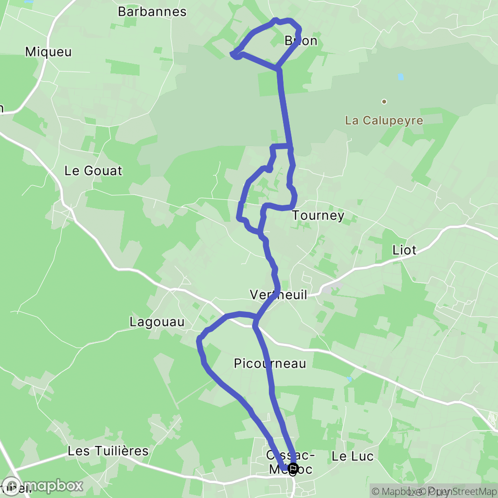 Cissac-Médoc : carte du parcours de randonnée - France