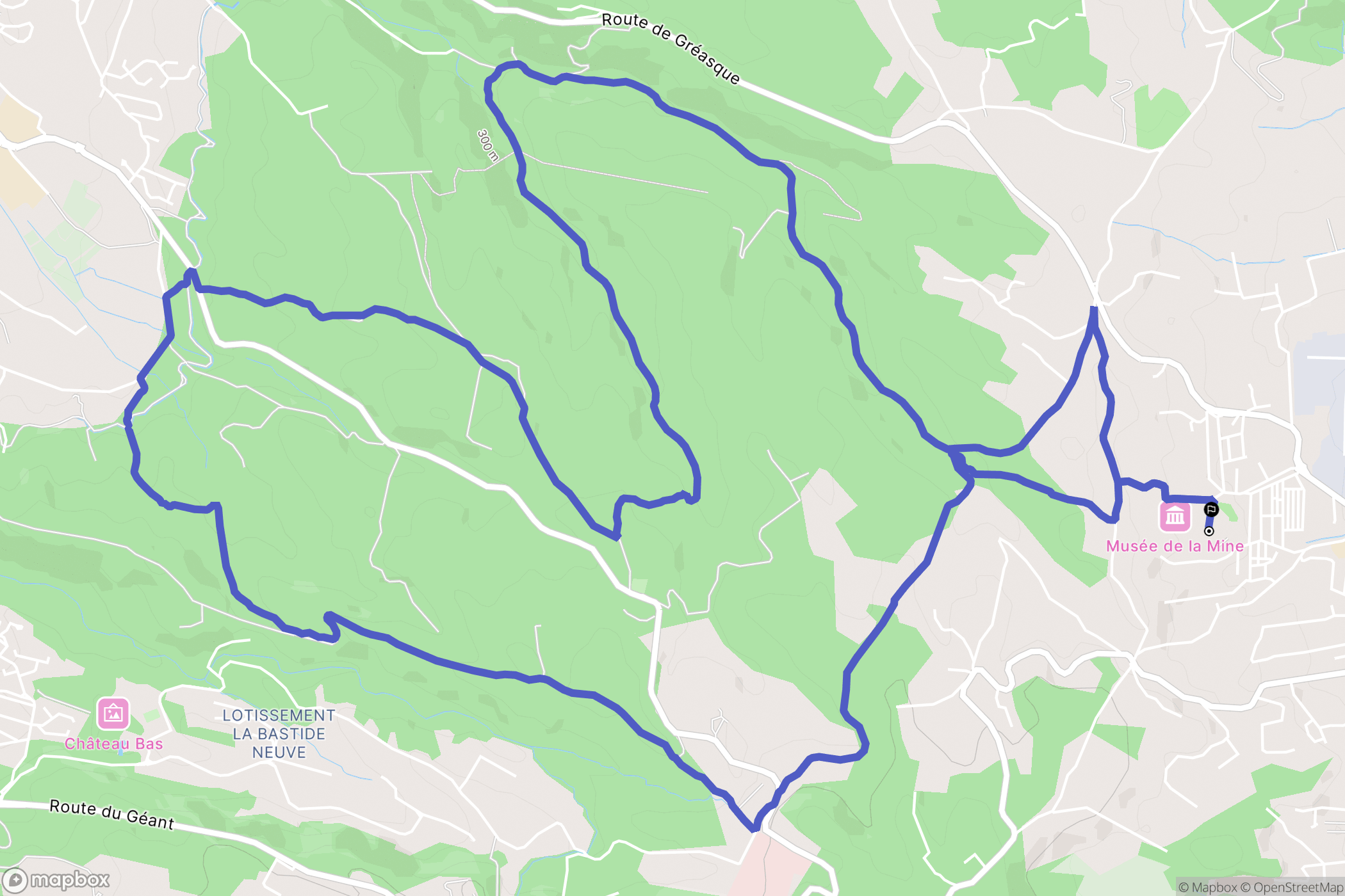 Gréasque : carte du parcours de randonnée - France