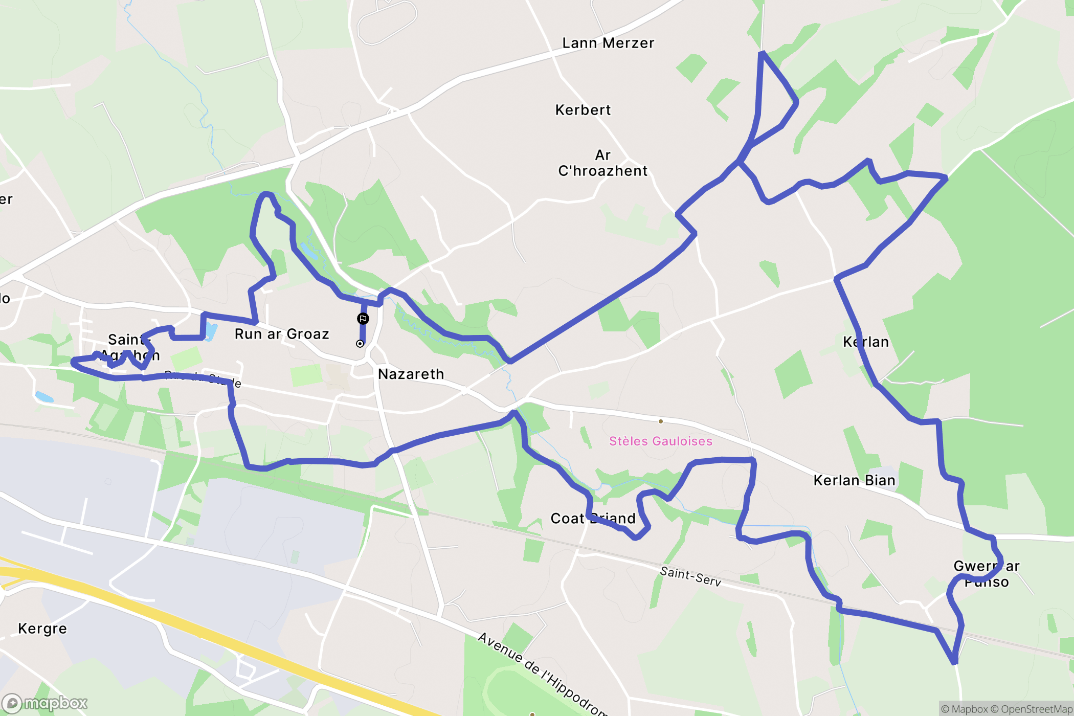 Saint-Agathon : carte du parcours de randonnée - France