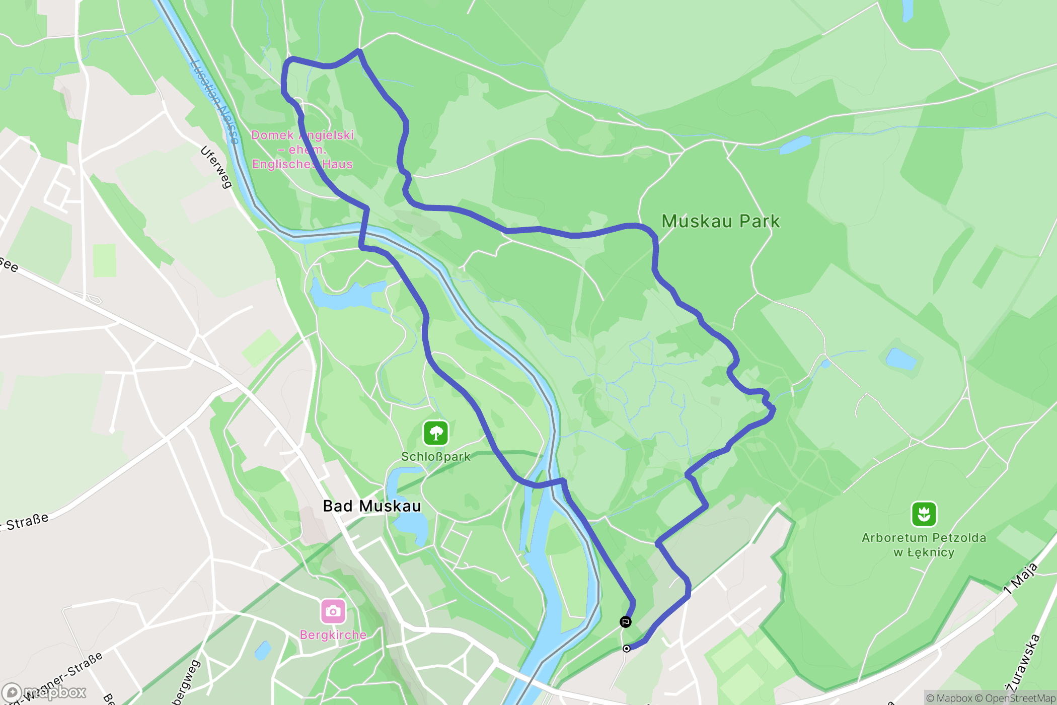 Łęknica: mapa trasy - Poland