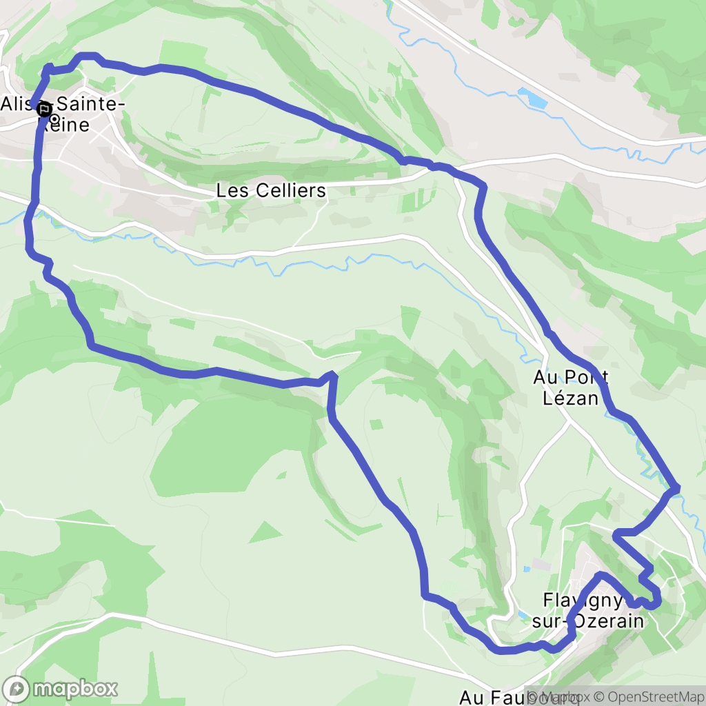 Alise-Sainte-Reine : carte du parcours de randonnée - France