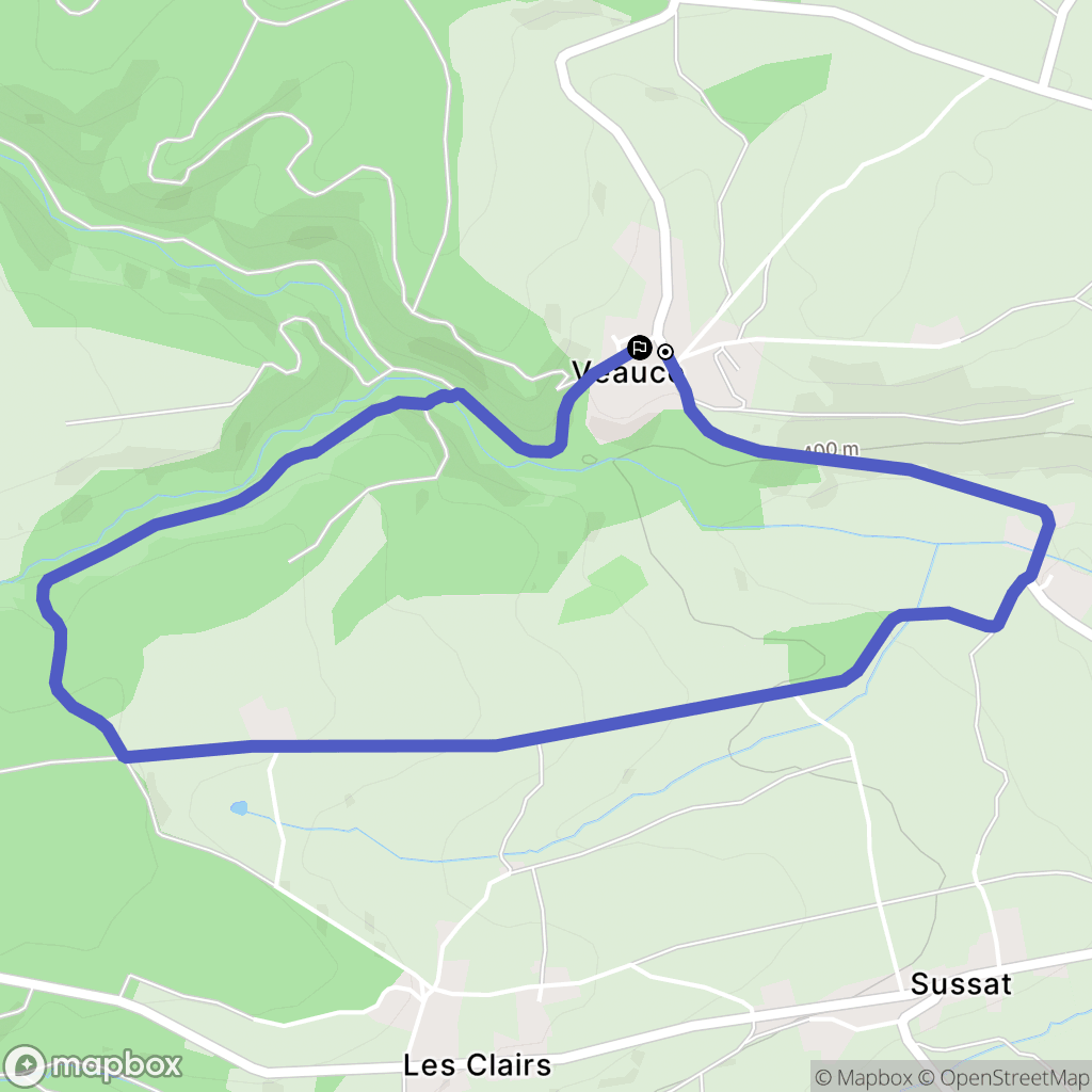Veauce : carte du parcours de randonnée - France