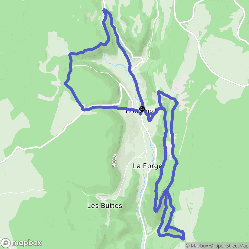 Bouilland : carte du parcours de randonnée - France