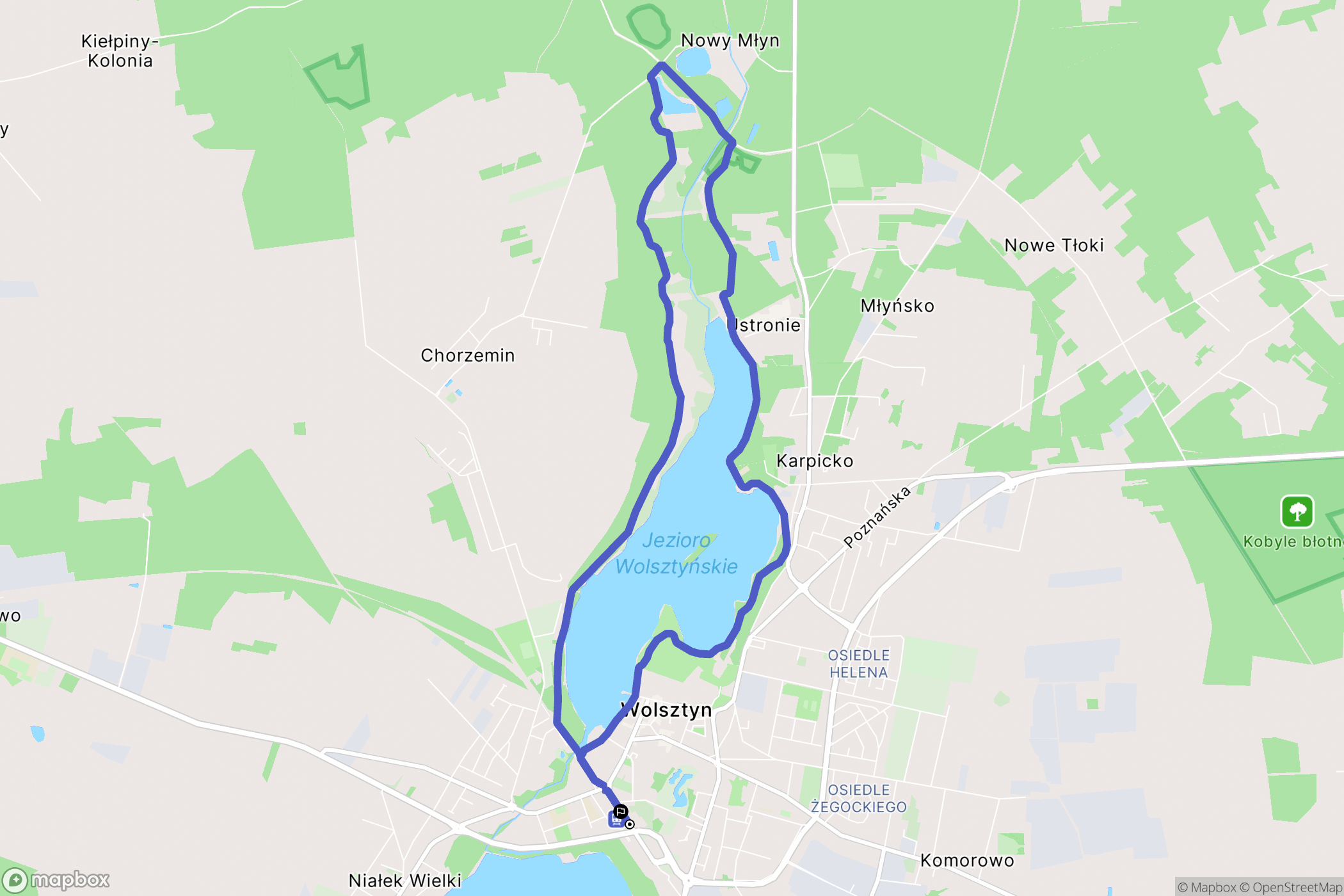 Wolsztyn: mapa trasy - Poland