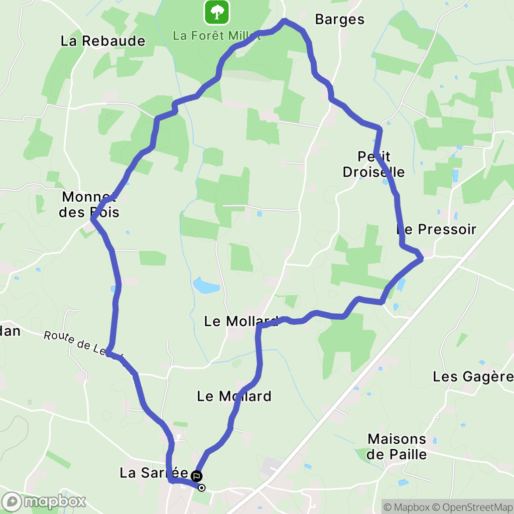 Foissiat : carte du parcours de randonnée - France
