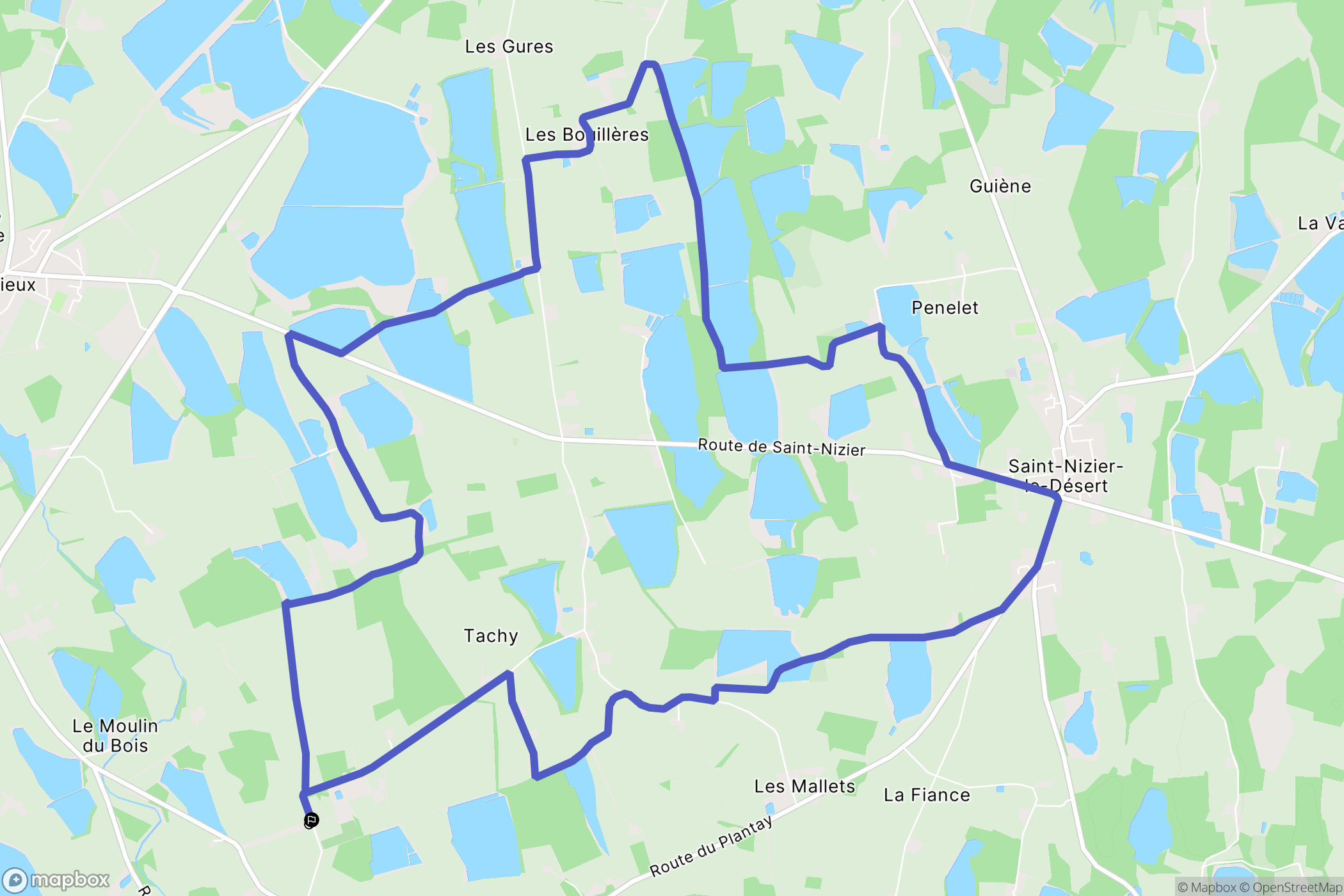 Le Plantay : carte du parcours de randonnée - France
