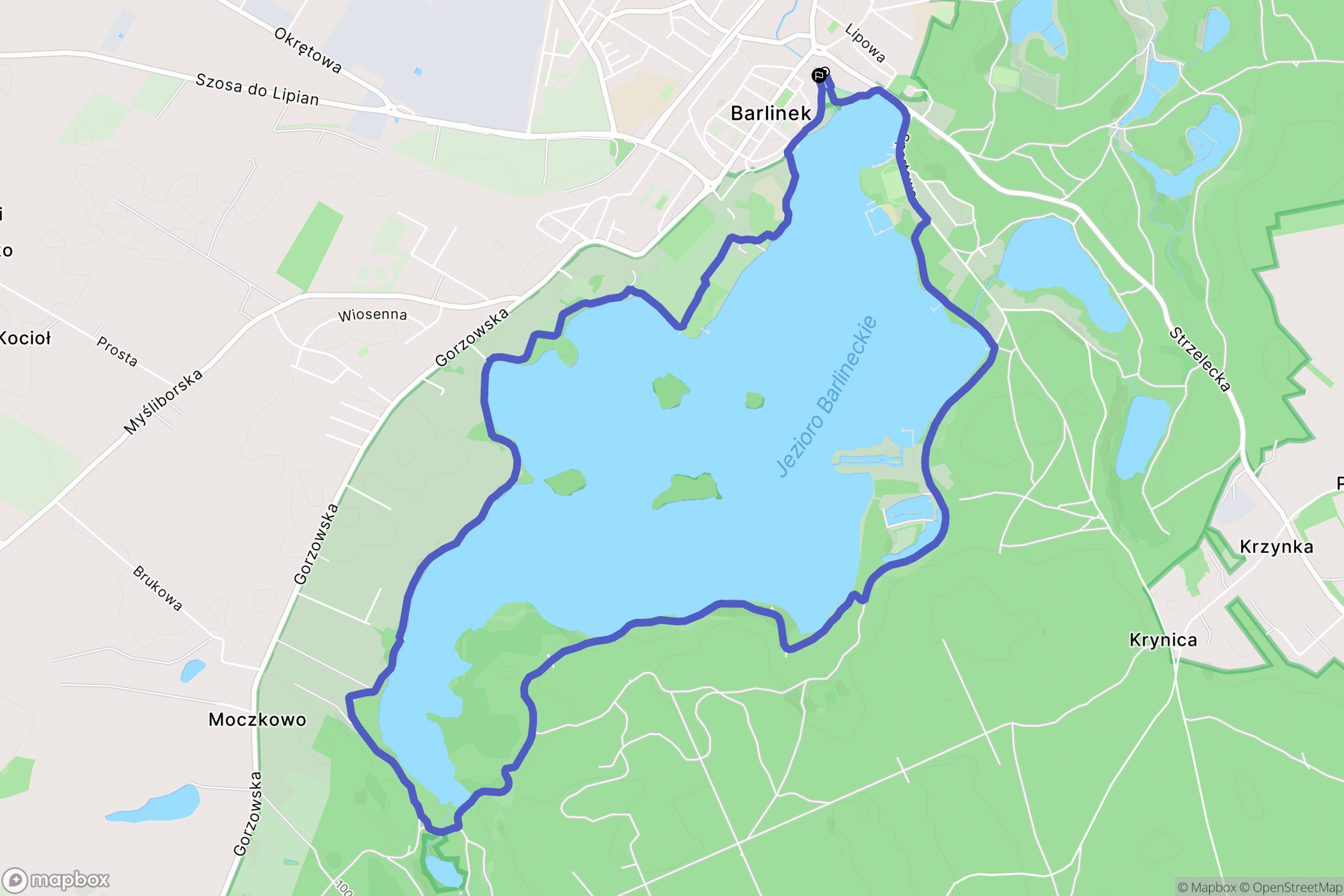 Barlinek: mapa trasy - Poland