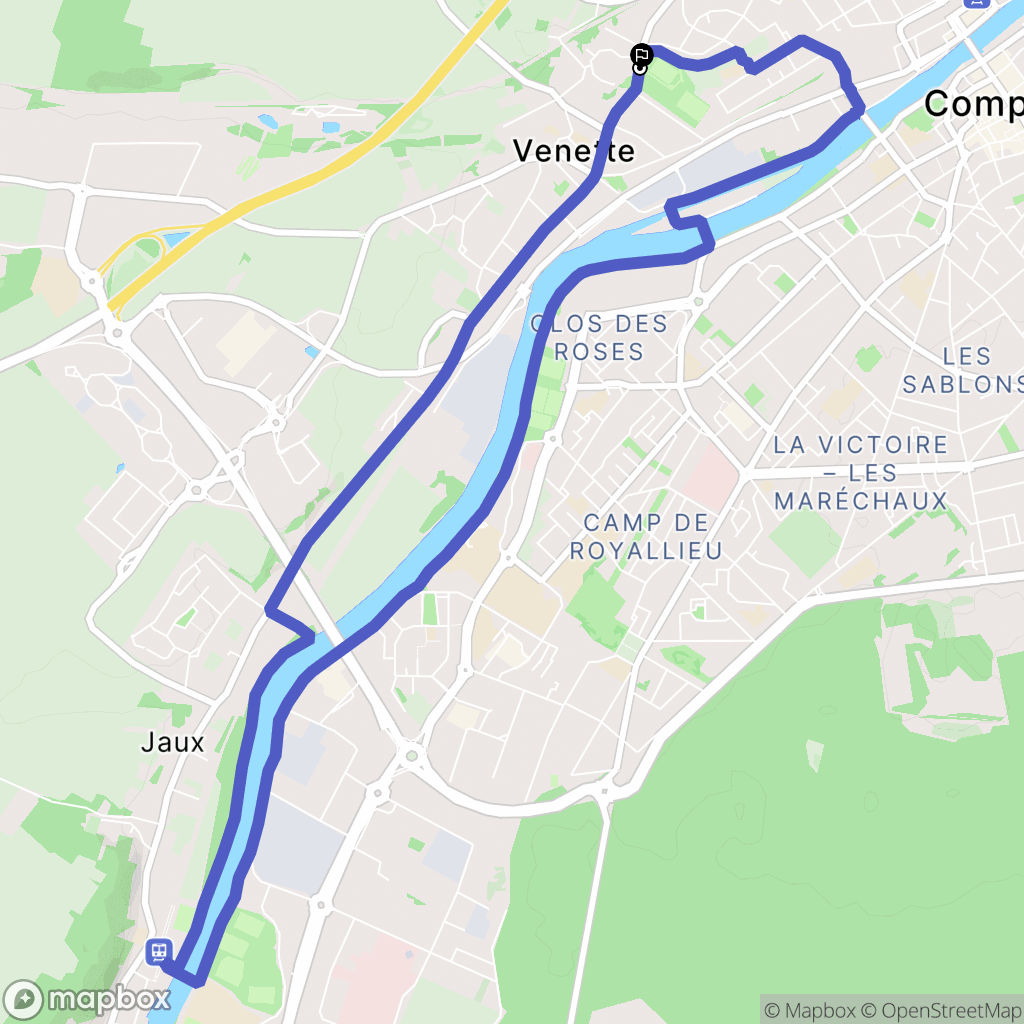 Venette : carte du parcours de randonnée - France