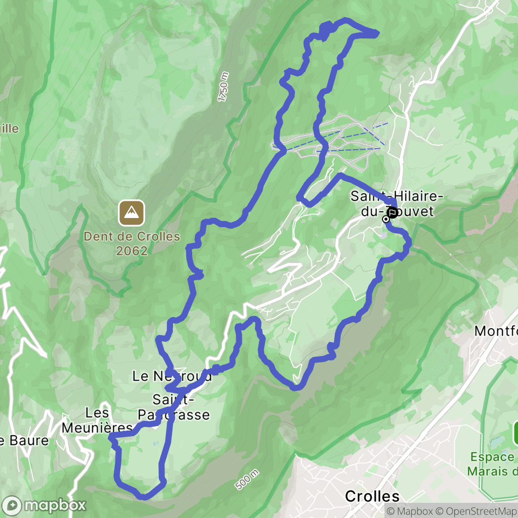 Plateau-des-Petites-Roches : carte du parcours de randonnée - France