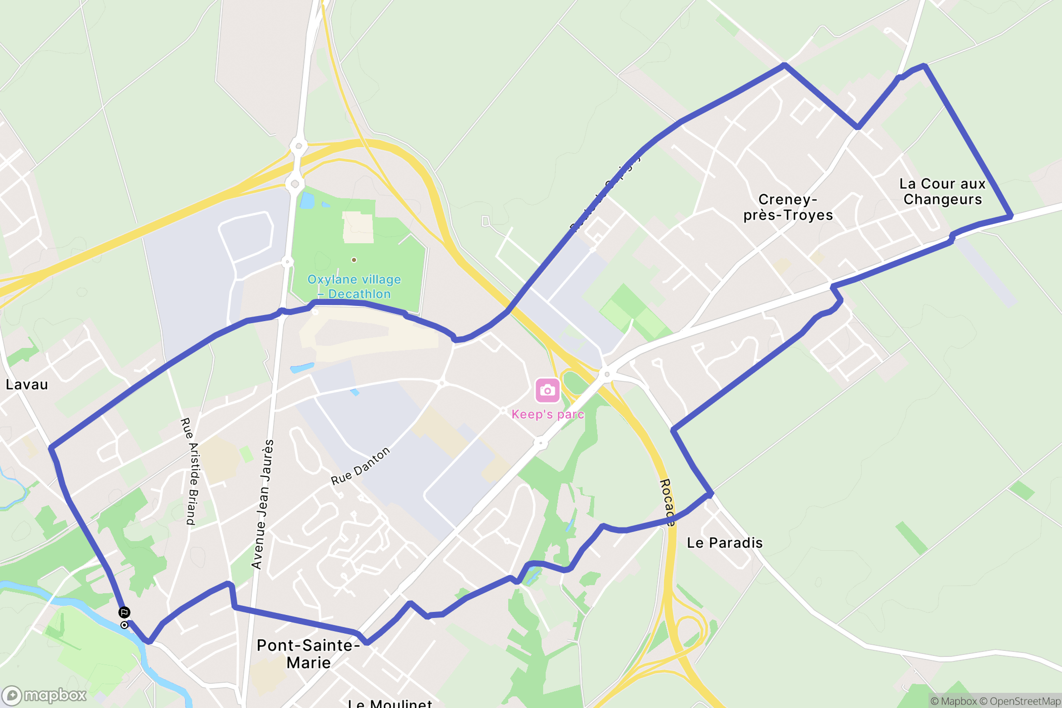 Pont-Sainte-Marie : carte du parcours de randonnée - France