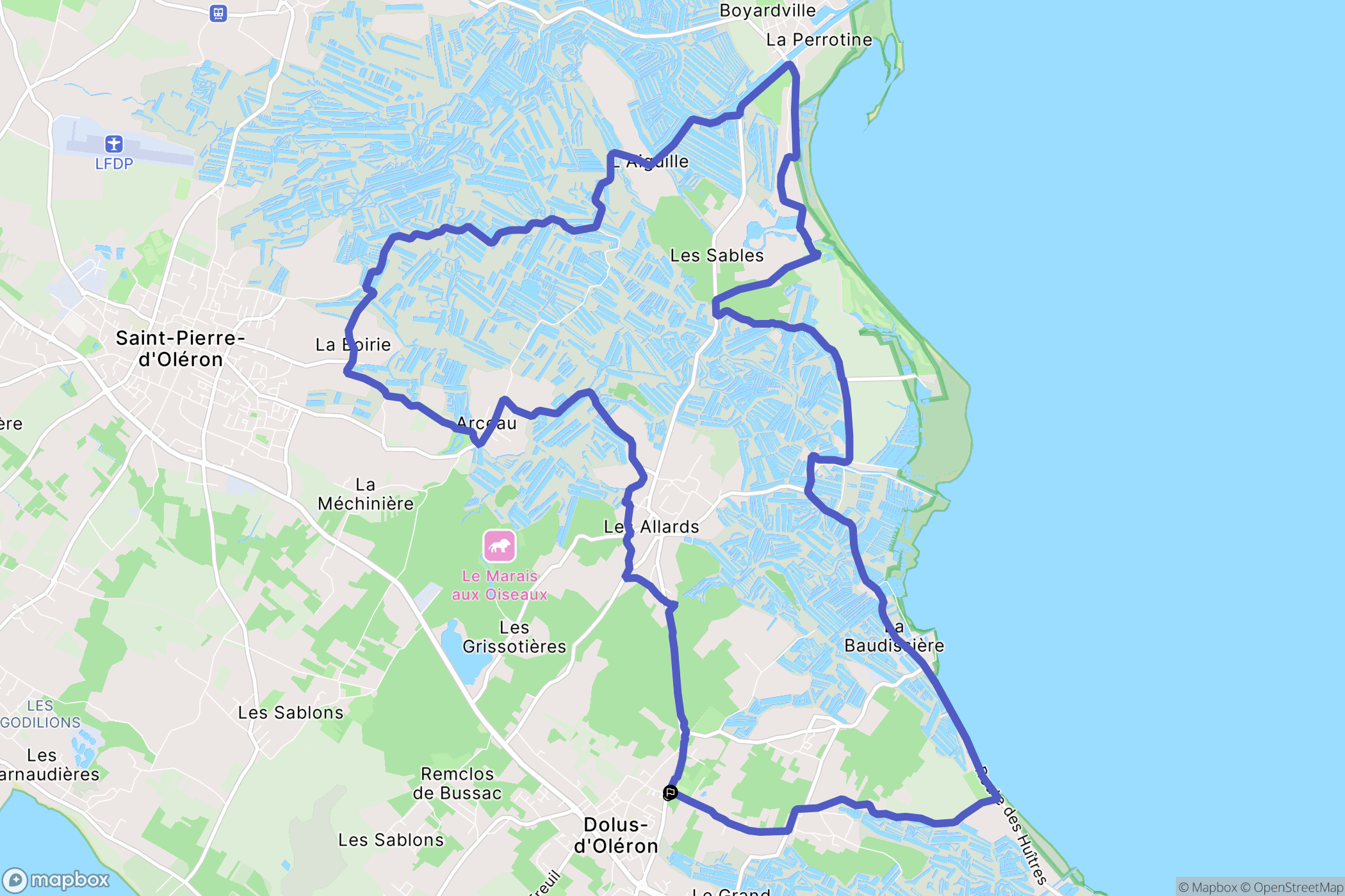 Dolus-d'Oléron : carte du parcours de randonnée - France