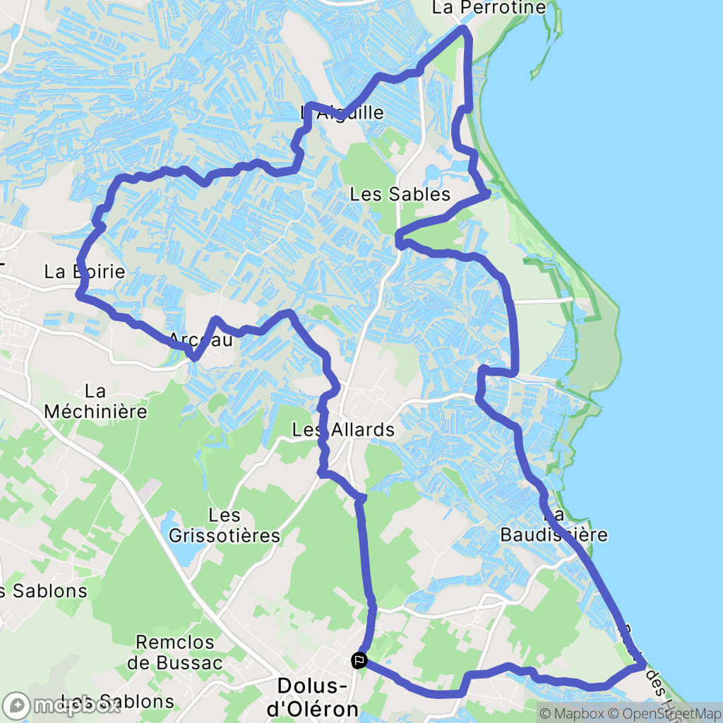 Dolus-d'Oléron : carte du parcours de randonnée - France