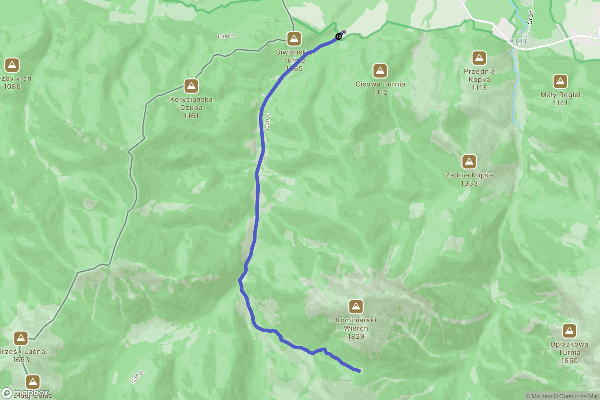 Witów: mapa trasy - Poland