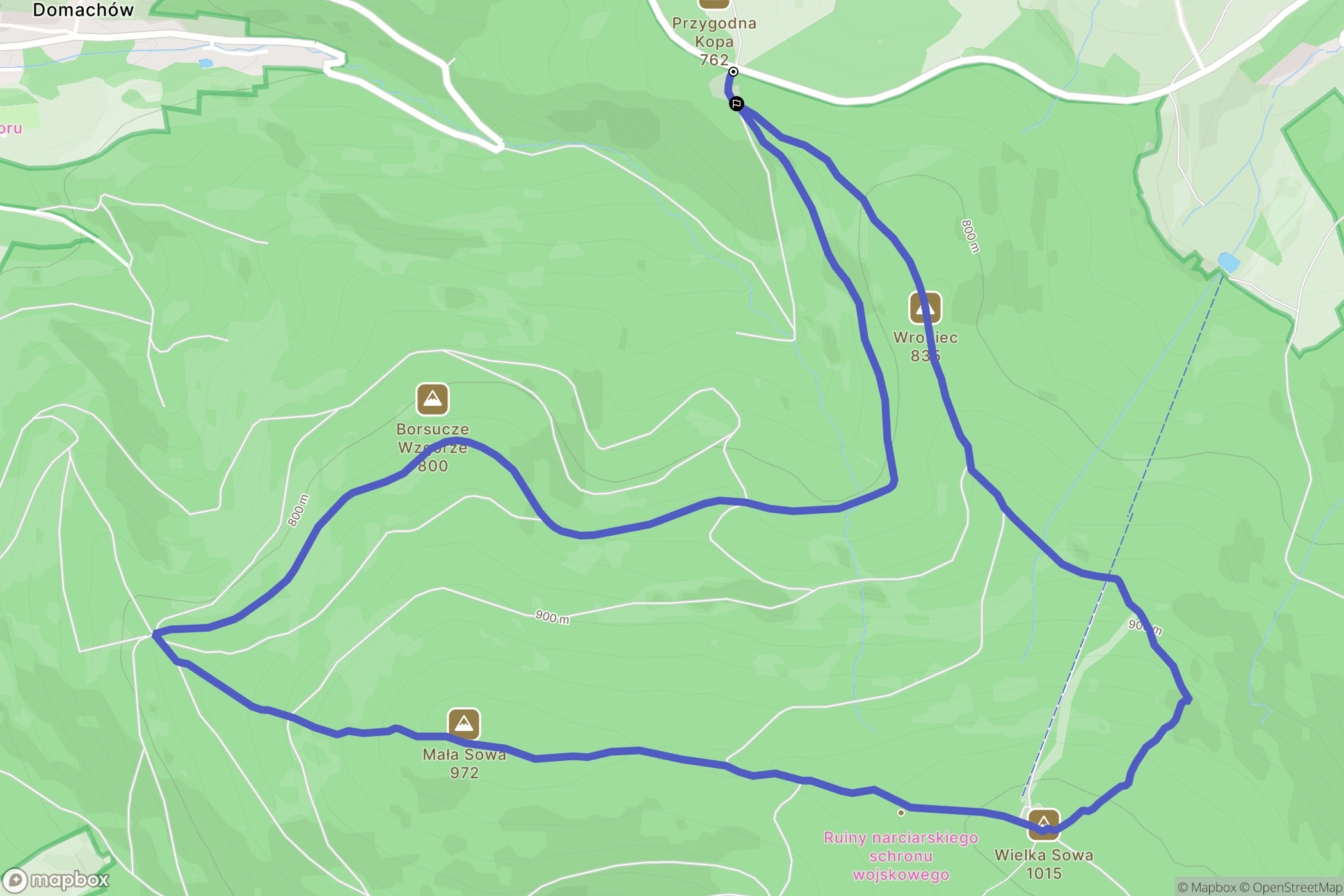 Modlęcin: mapa trasy - Poland