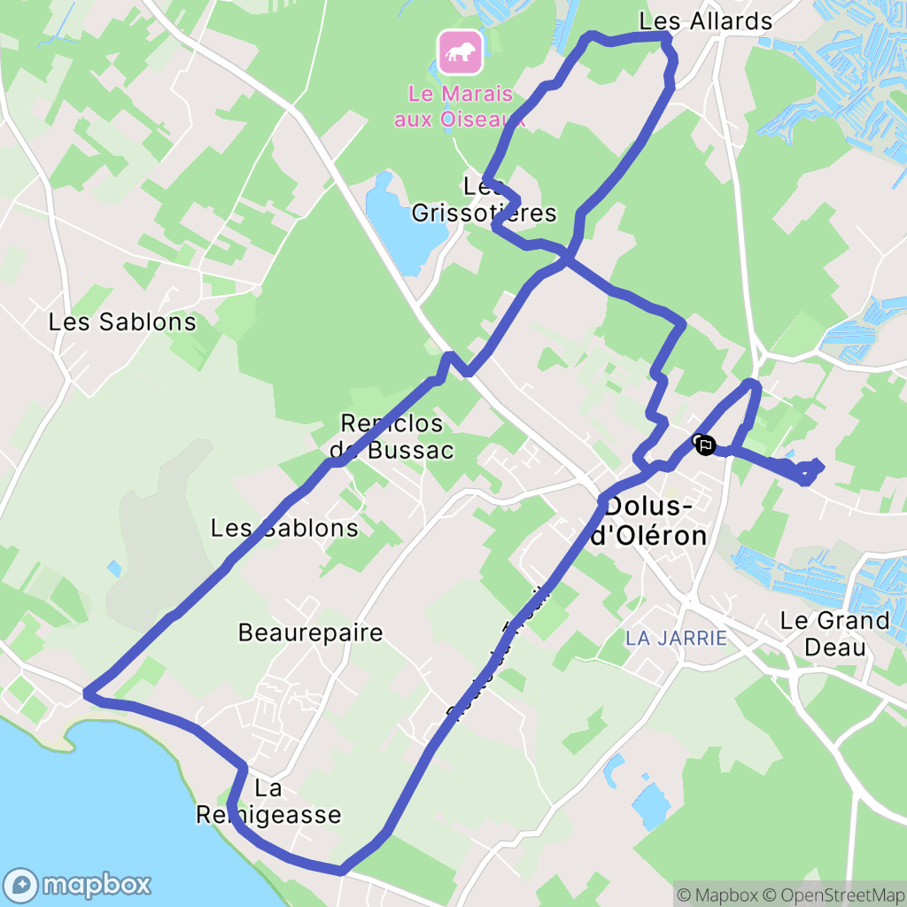 Dolus-d'Oléron : carte du parcours de randonnée - France