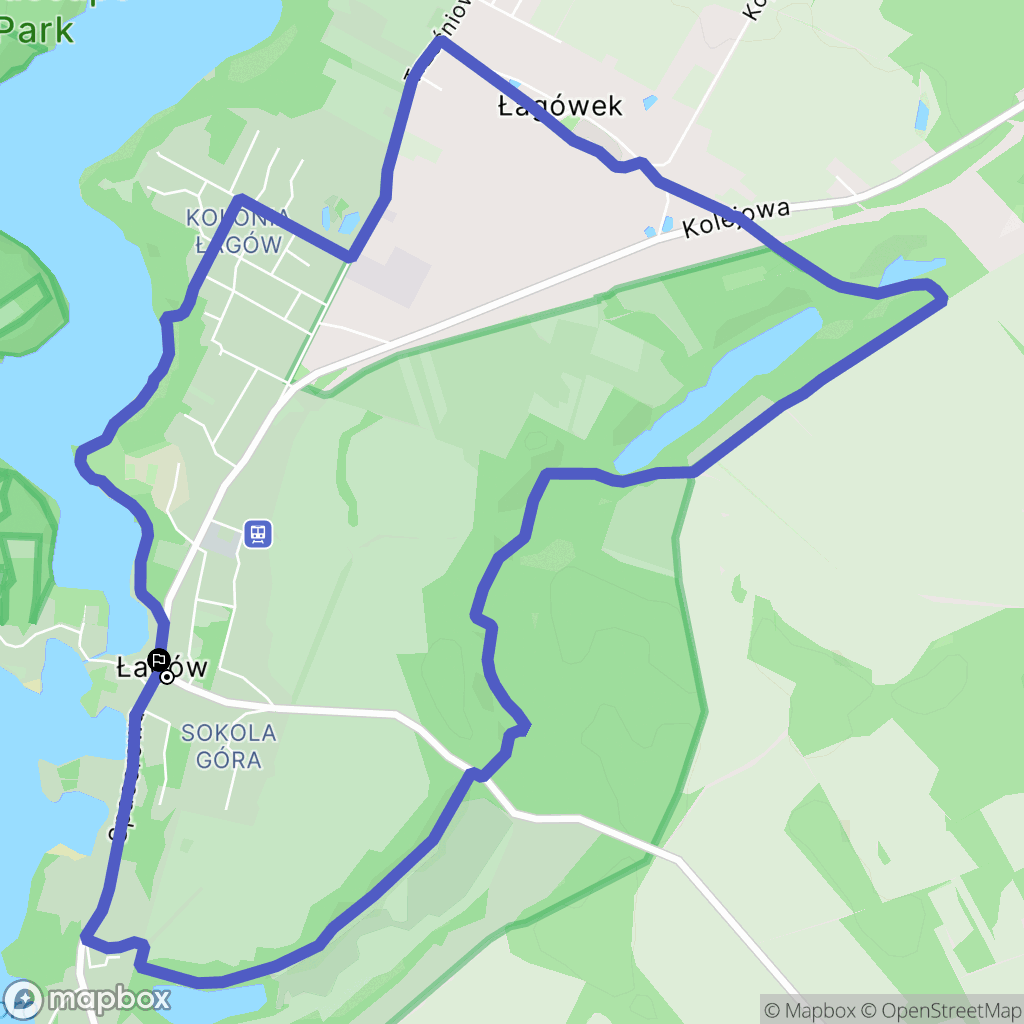 Łagów: mapa trasy - Poland