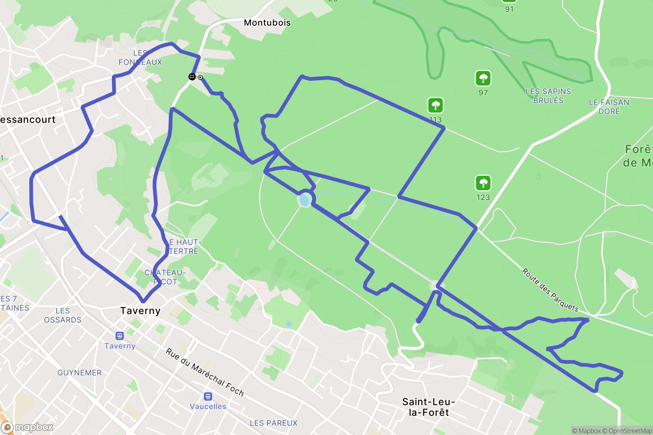 Bessancourt : carte du parcours de randonnée - France