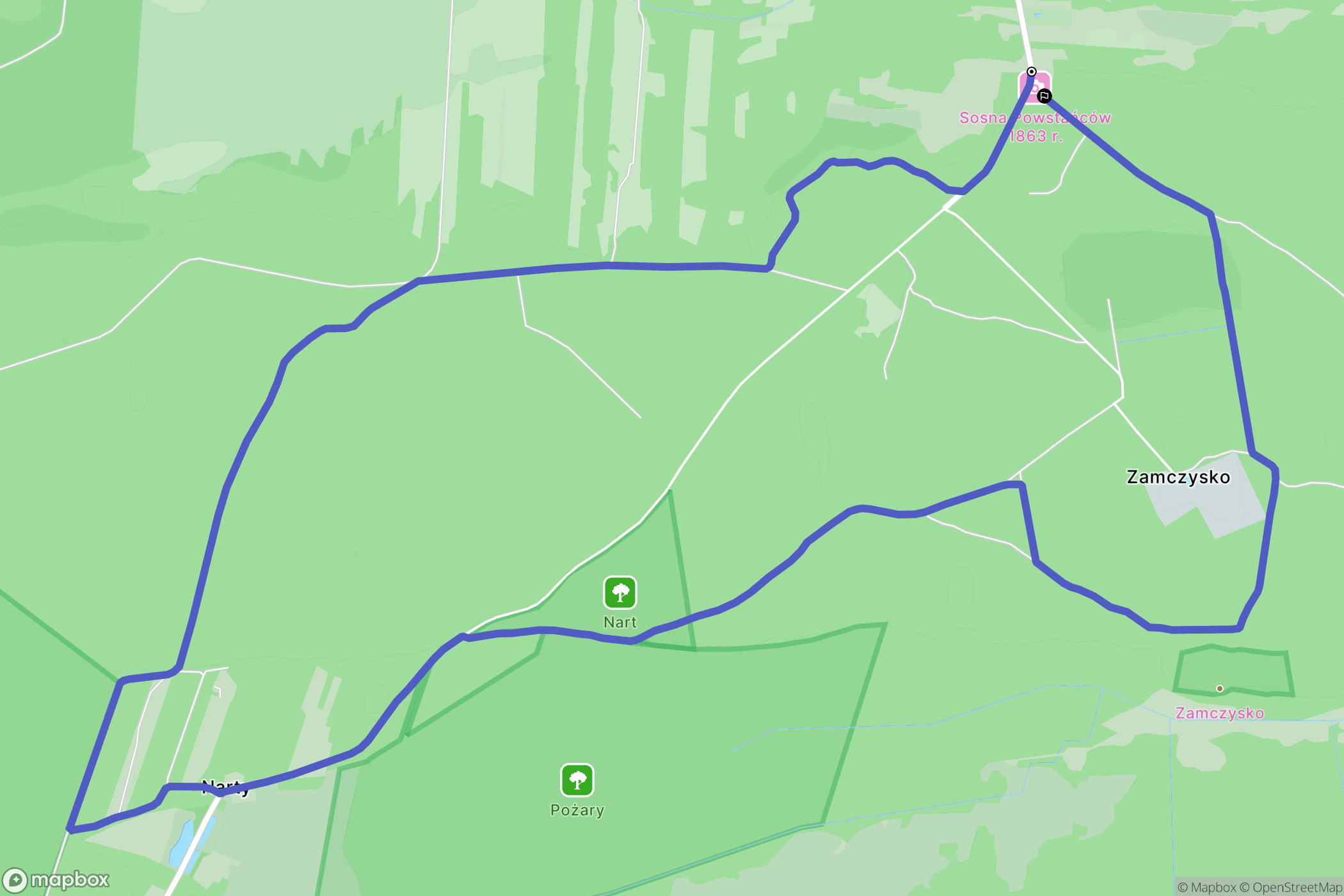 Górki: mapa trasy - Poland