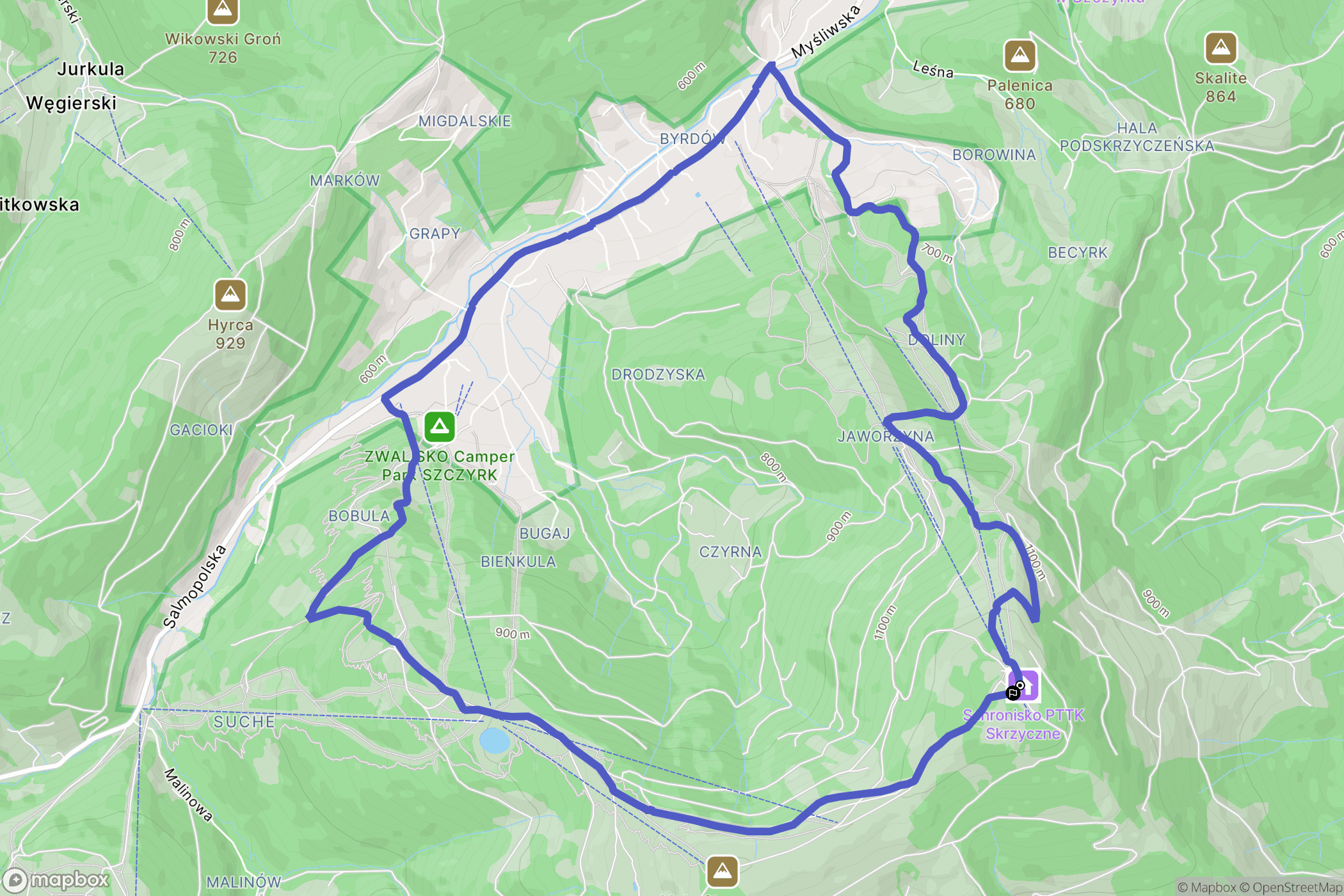 Szczyrk: mapa trasy - Poland