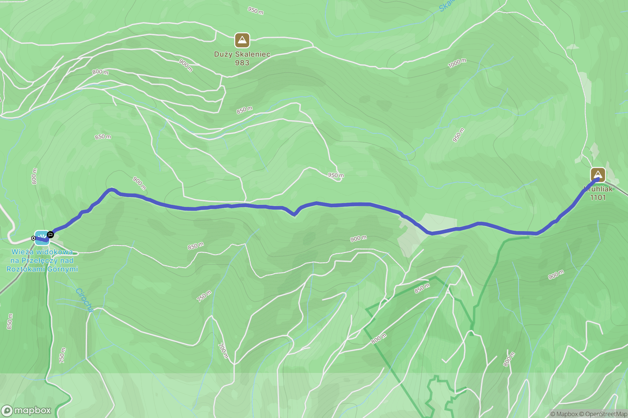 Przysłup: mapa trasy - Poland
