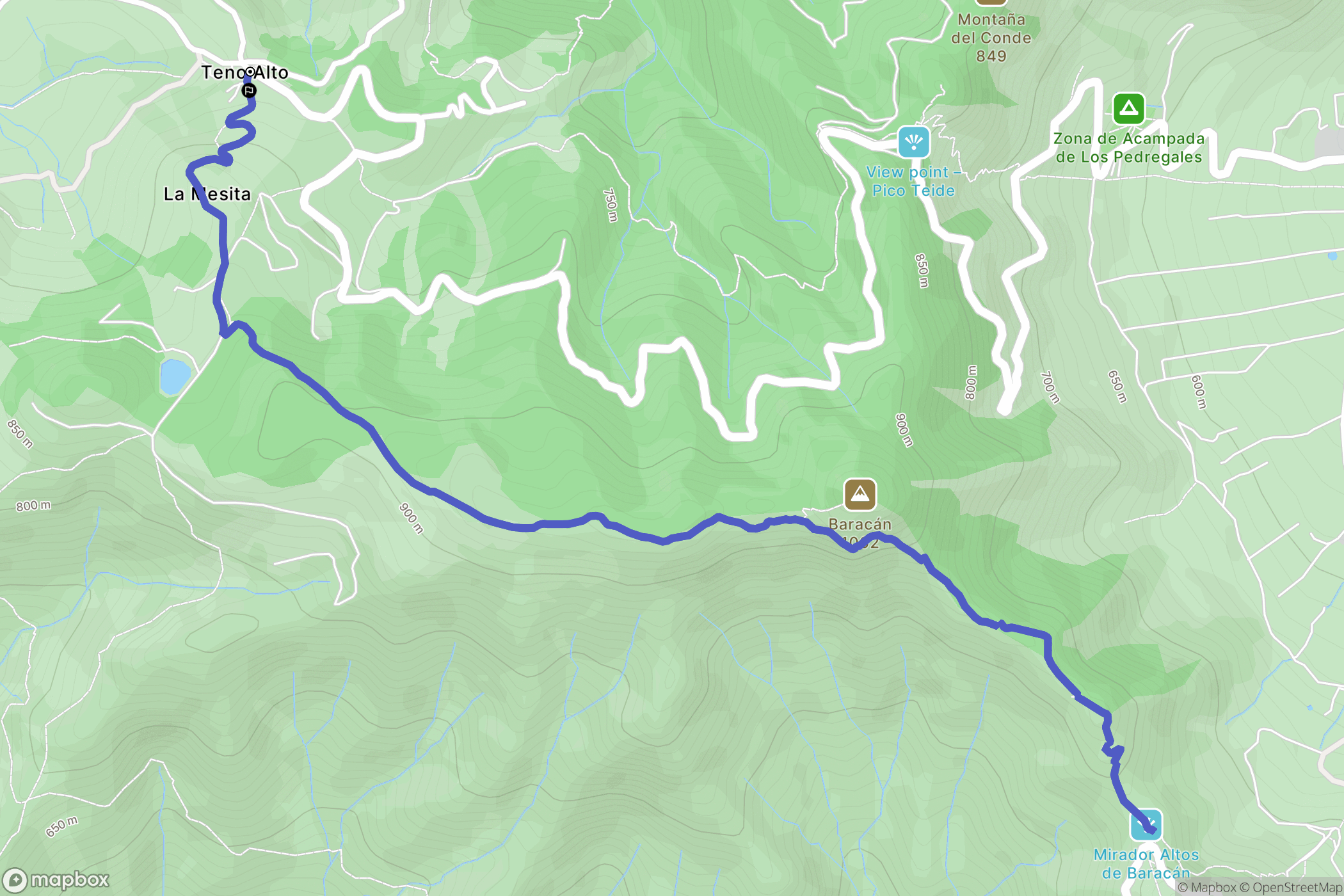 Las Portelas : carte du parcours de randonnée - Spain