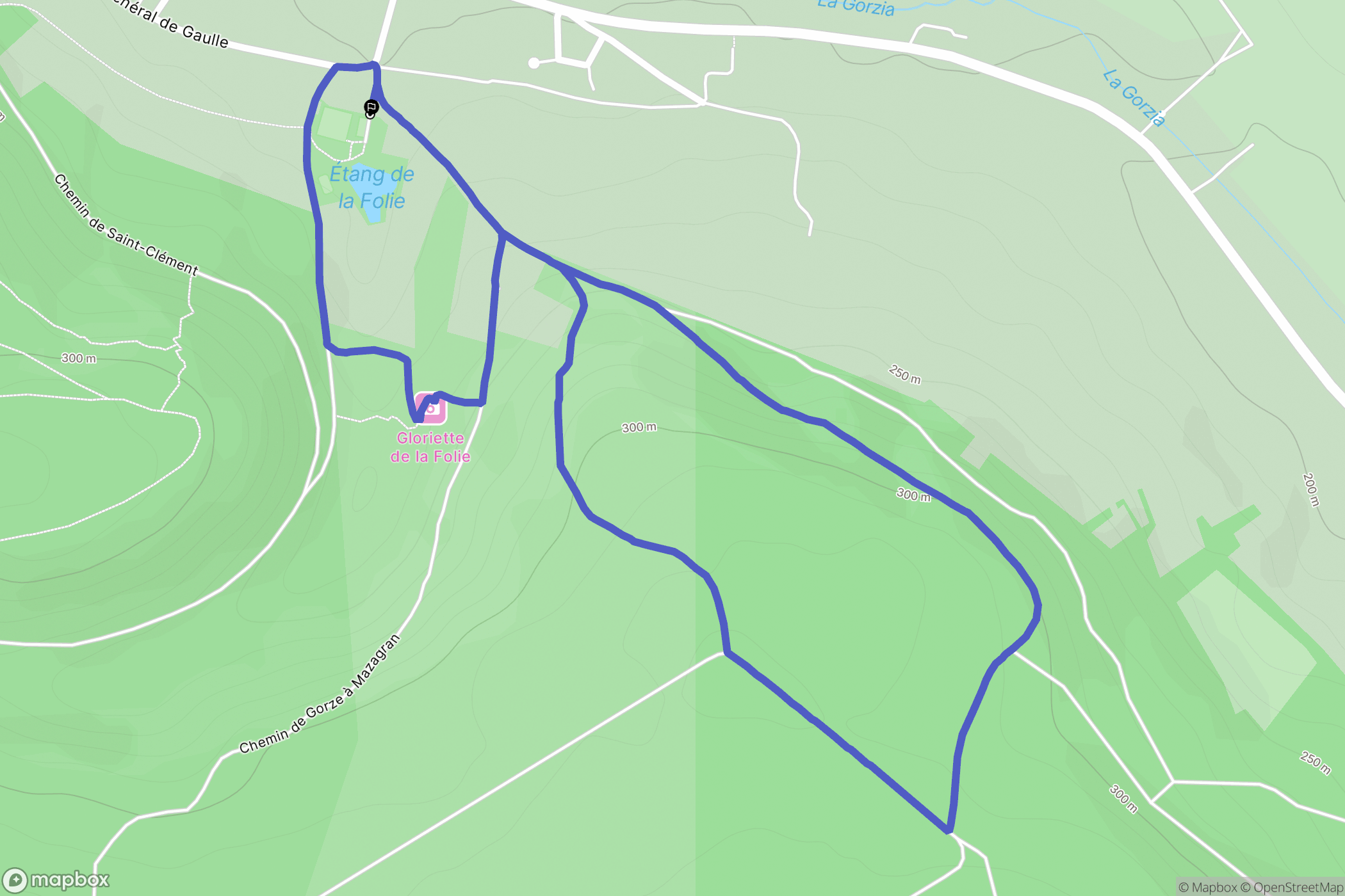 Gorze : carte du parcours de randonnée - France
