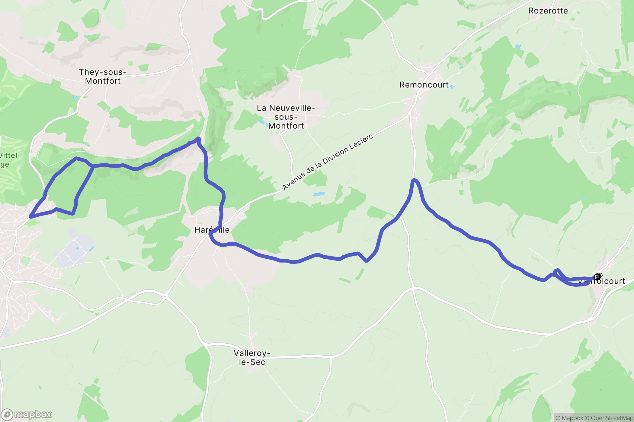Valfroicourt : carte du parcours de randonnée - France