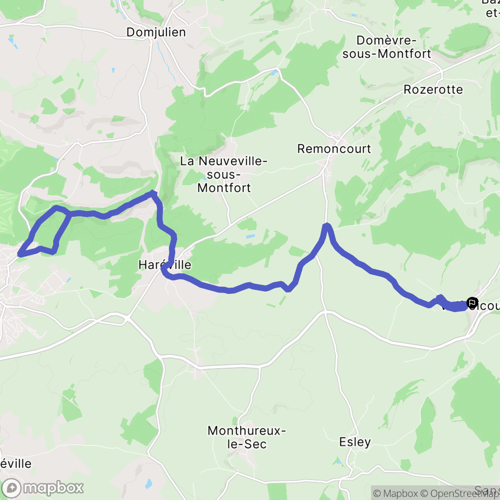 Valfroicourt : carte du parcours de randonnée - France