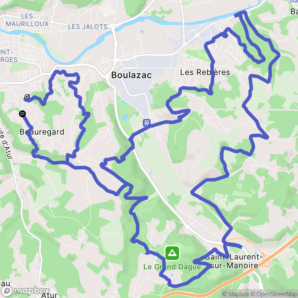 Boulazac Isle Manoire : carte du parcours de randonnée - France