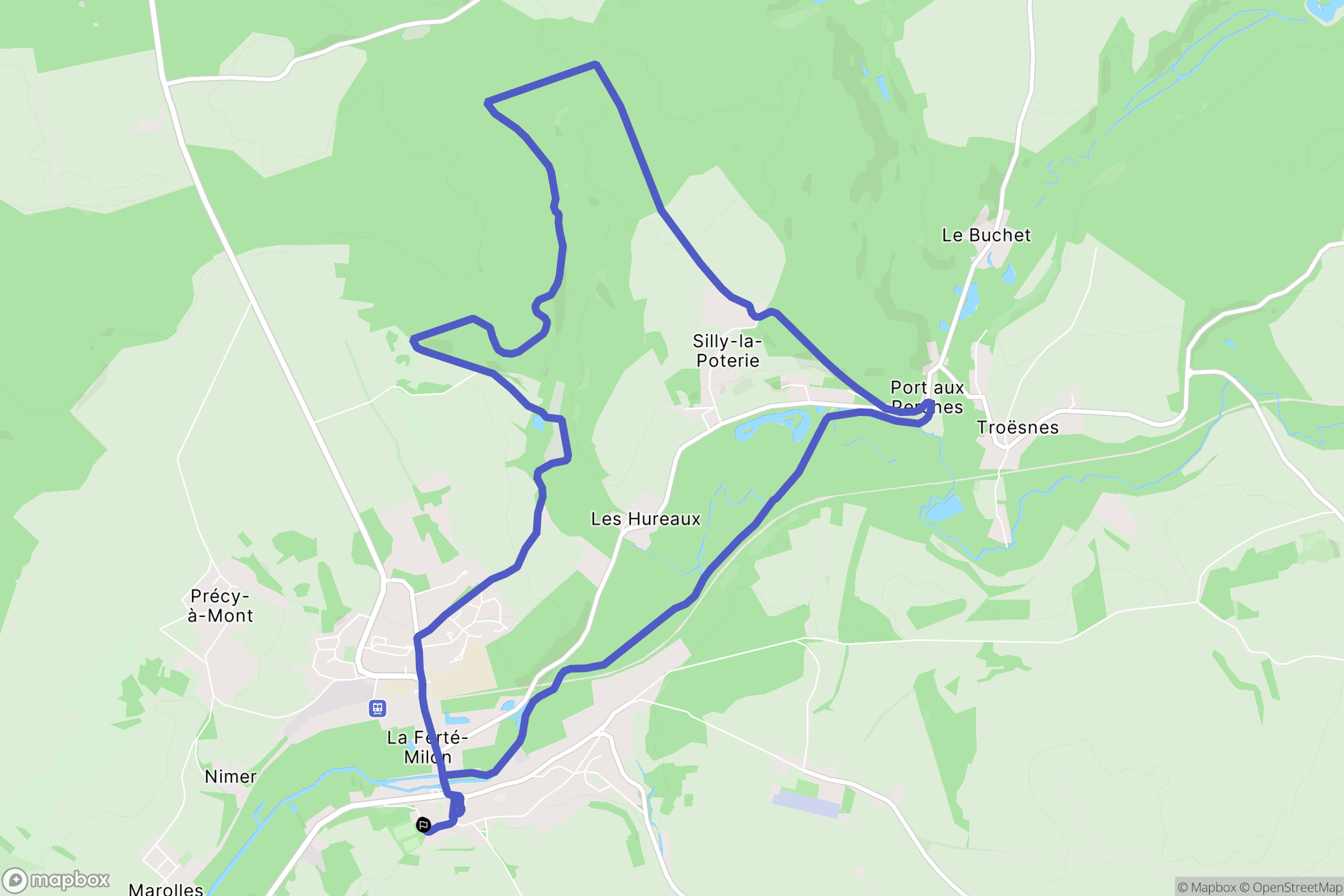 La Ferté-Milon : carte du parcours de randonnée - France