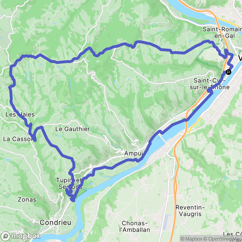 Sainte-Colombe : carte du parcours de randonnée - France