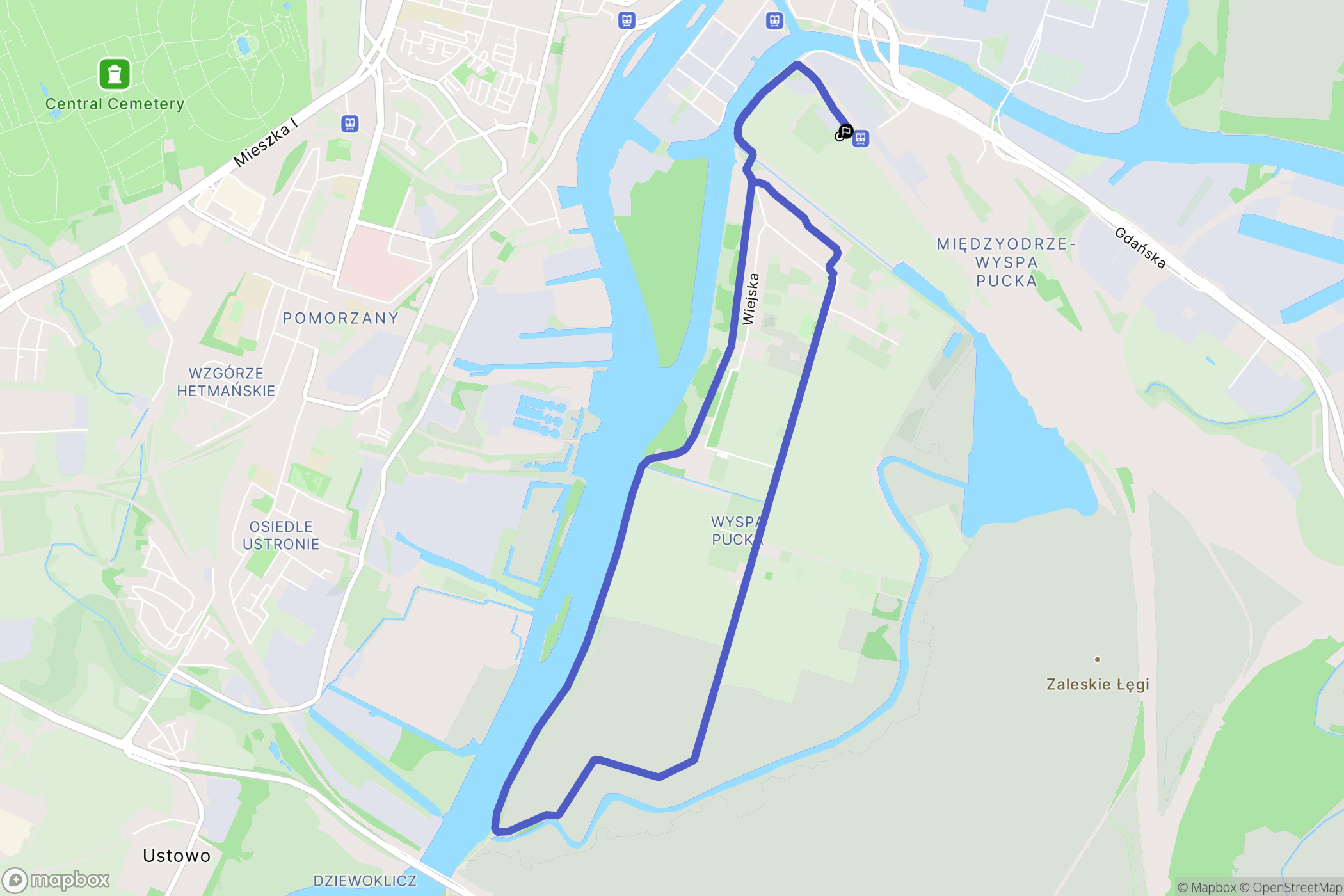 Szczecin: mapa trasy - Poland