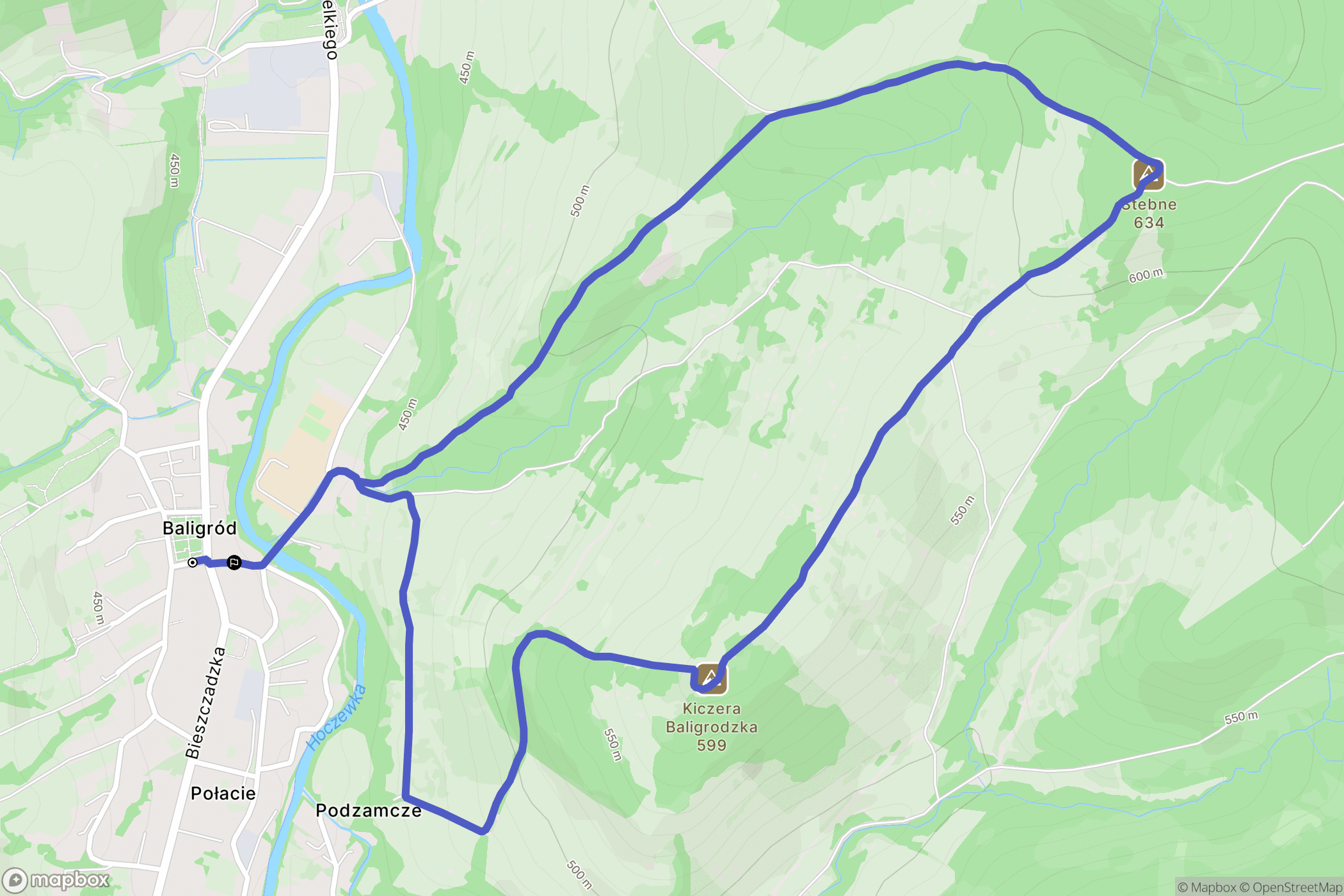 Baligród: mapa trasy - Poland