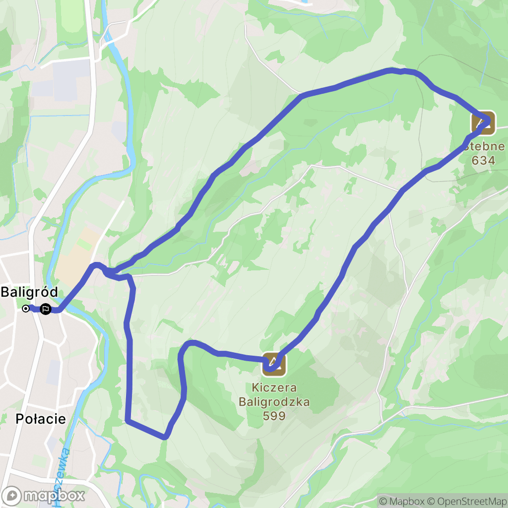 Baligród: mapa trasy - Poland