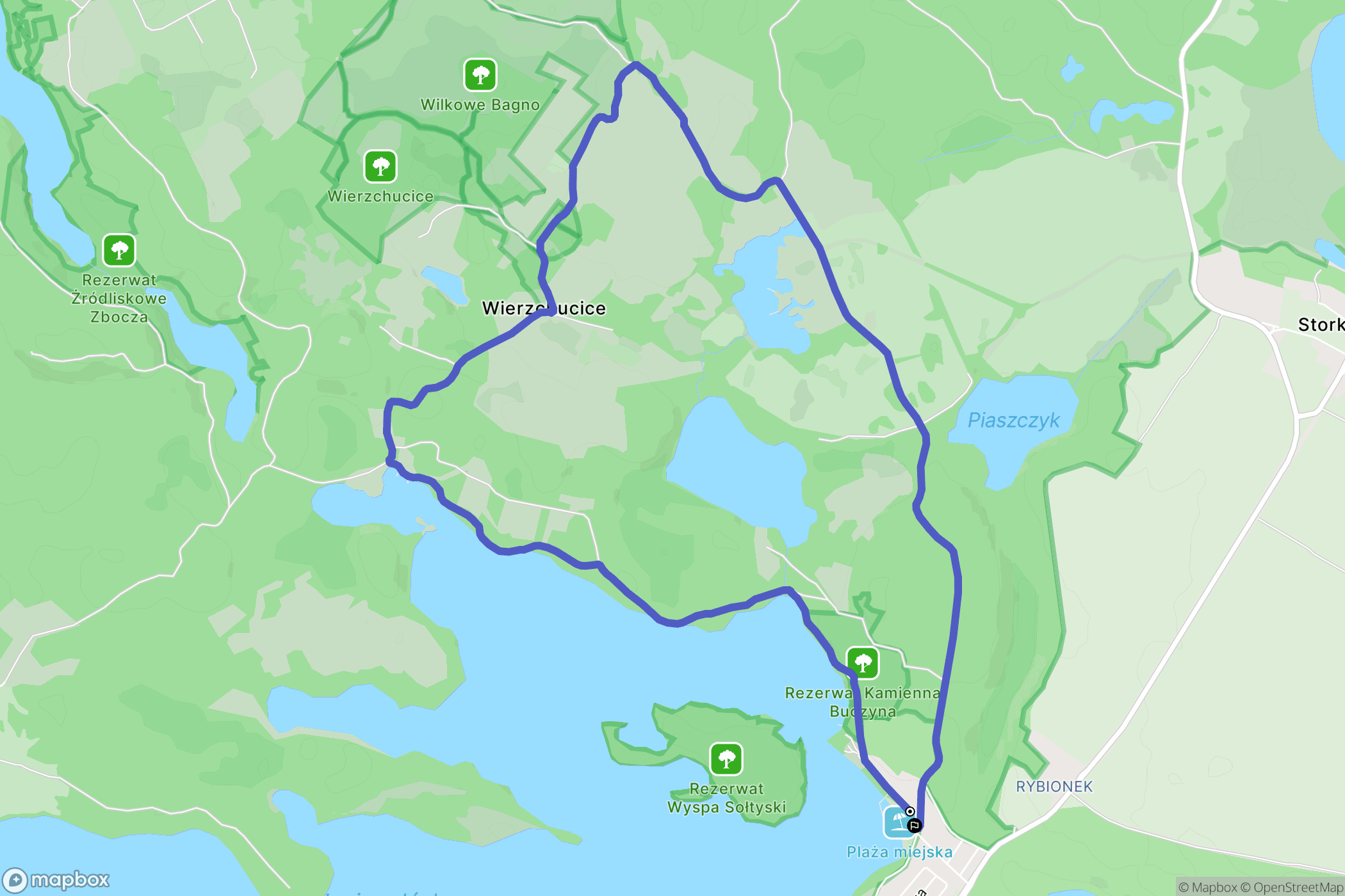 Ińsko: mapa trasy - Poland