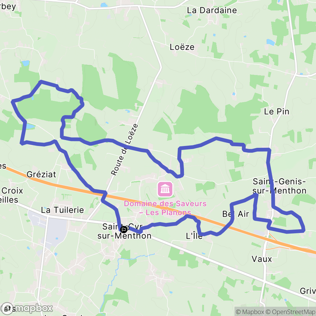 Saint-Cyr-sur-Menthon : carte du parcours de randonnée - France