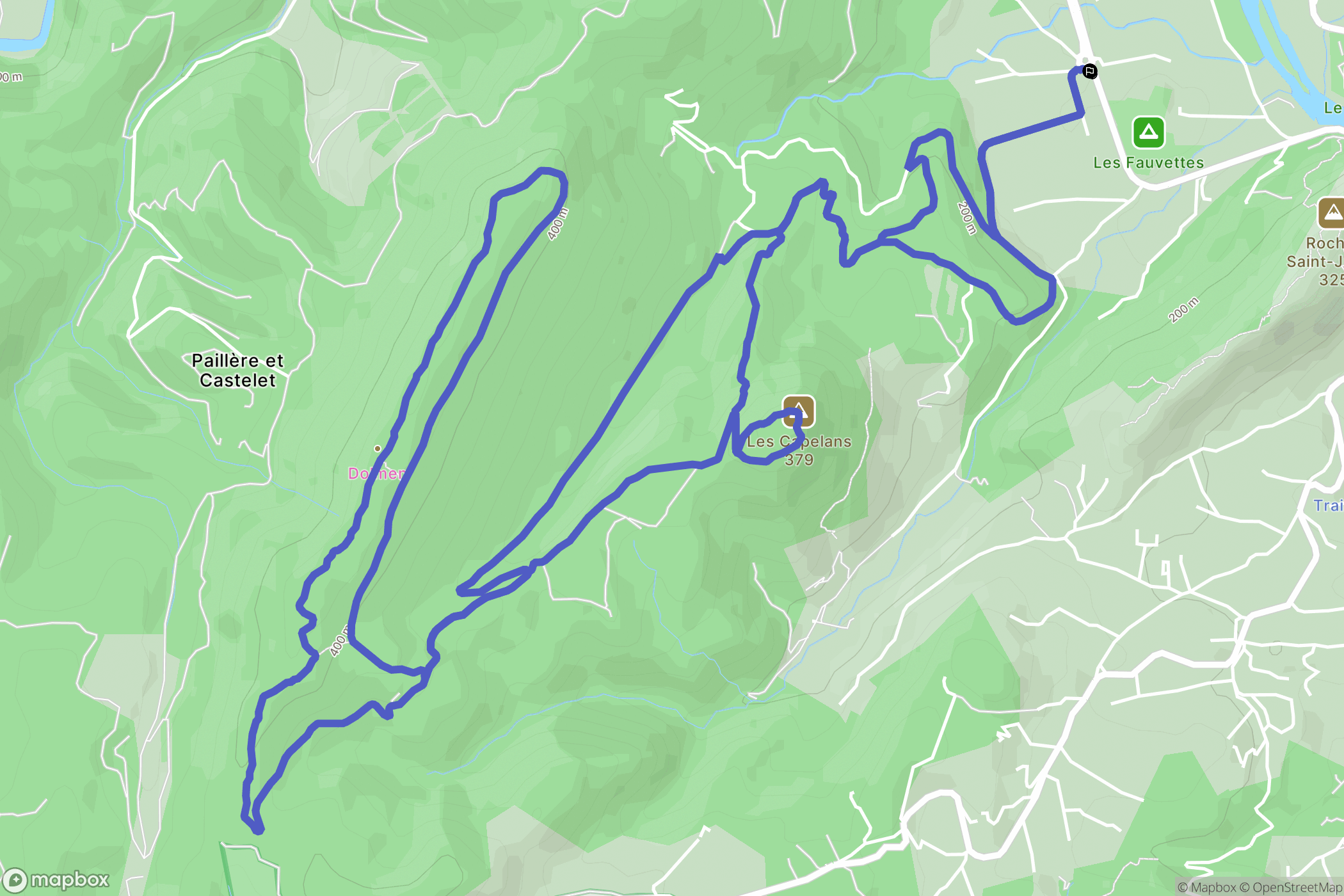 Anduze : carte du parcours de randonnée - France