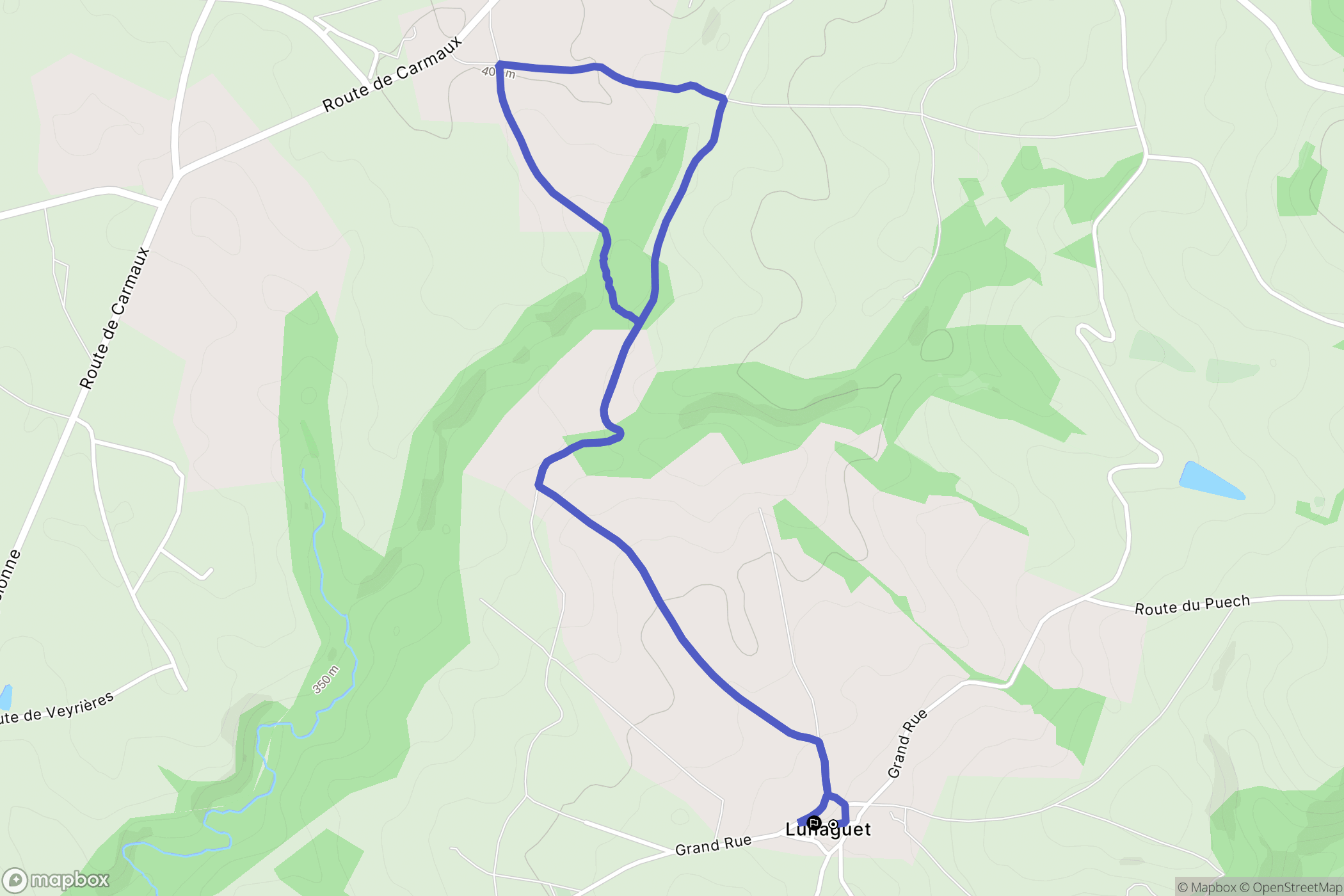 Pampelonne : carte du parcours de randonnée - France