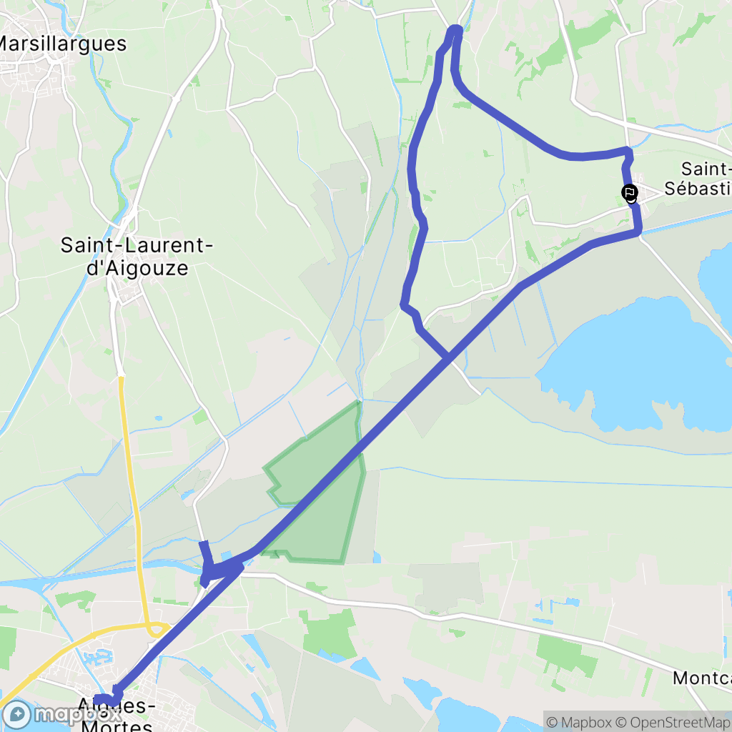 Vauvert : carte du parcours de randonnée - France