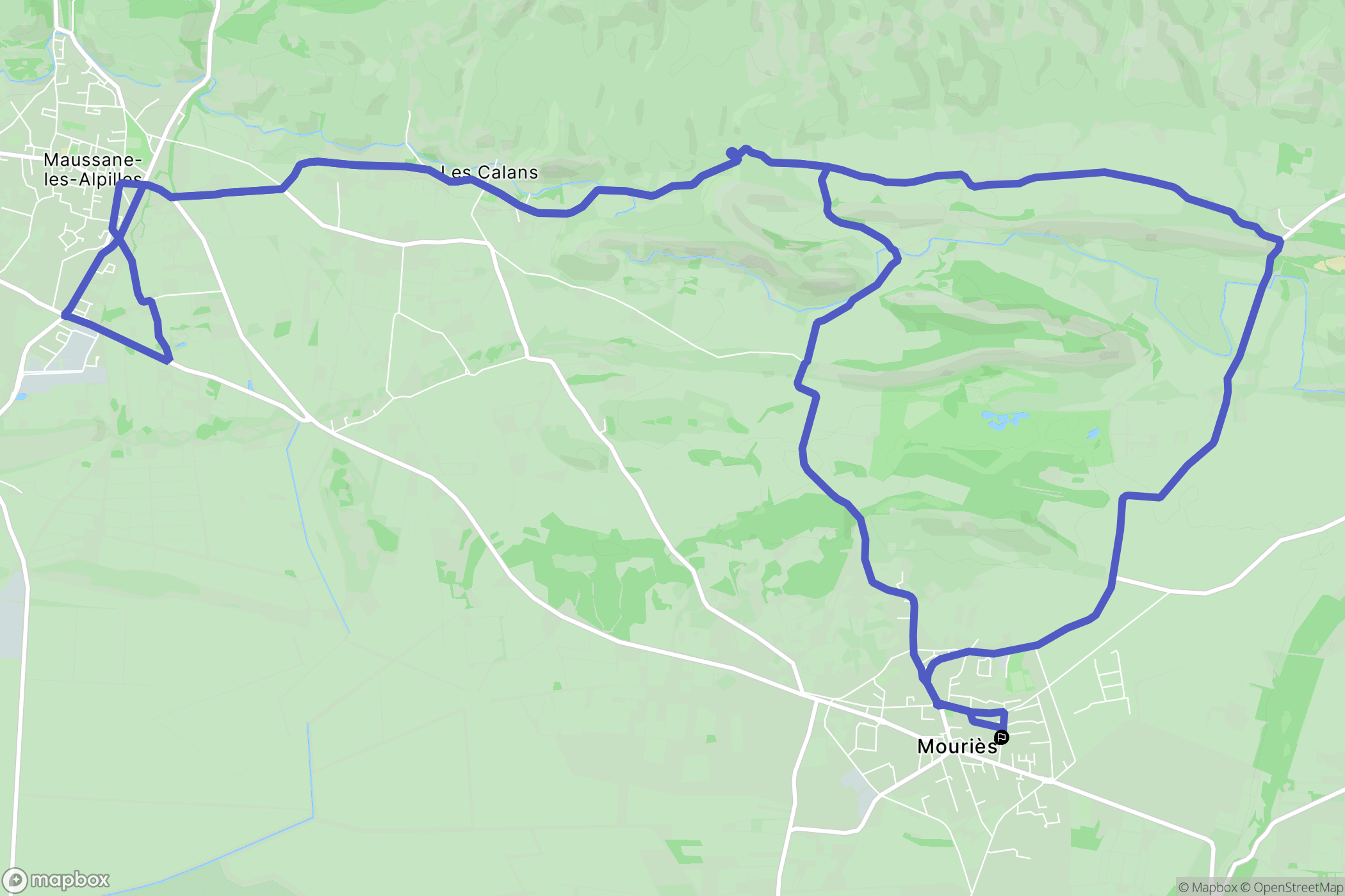 Mouriès : carte du parcours de randonnée - France
