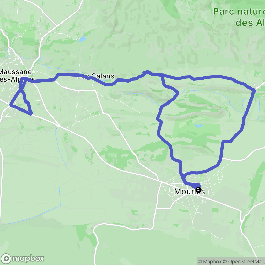 Mouriès : carte du parcours de randonnée - France