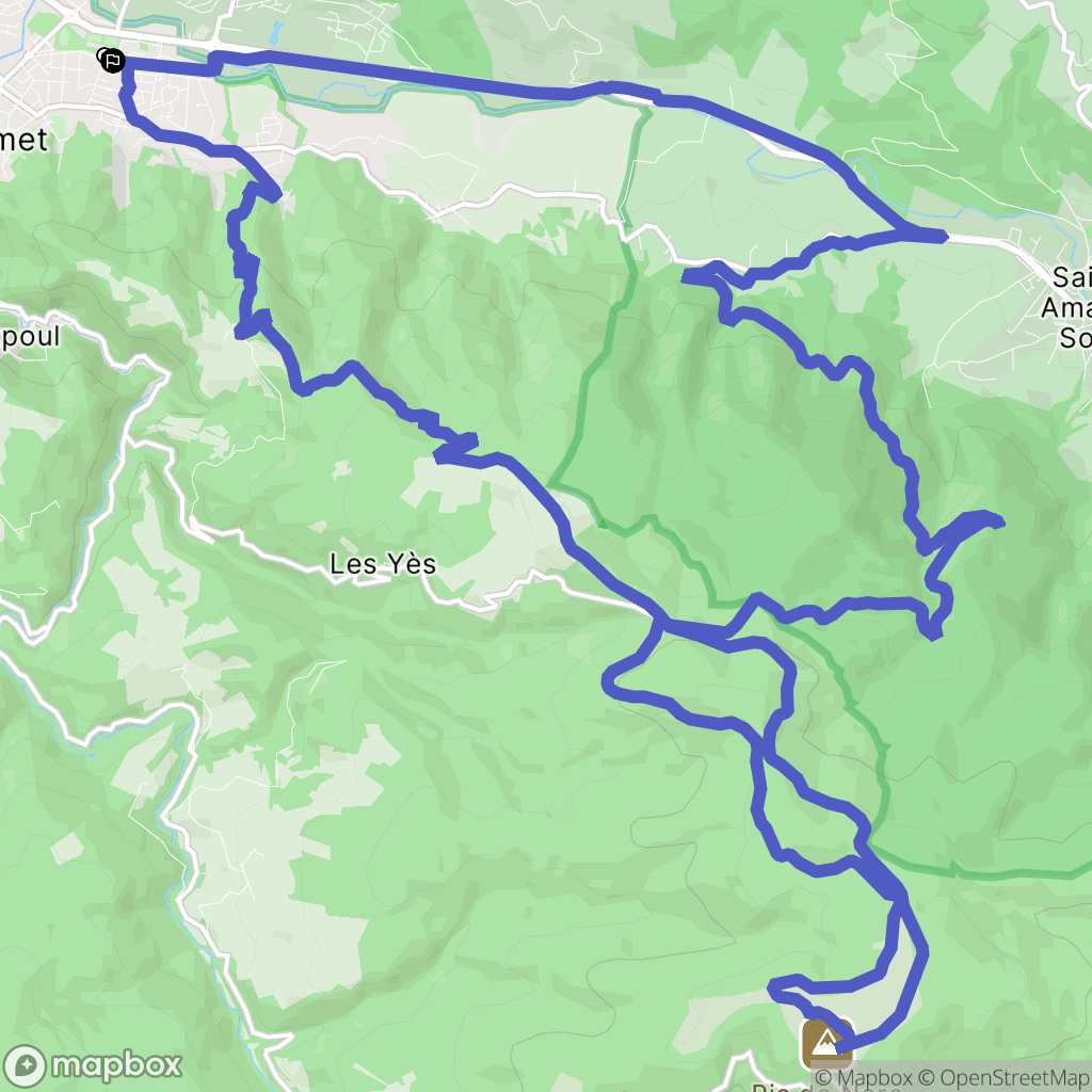 Mazamet : carte du parcours de randonnée - France