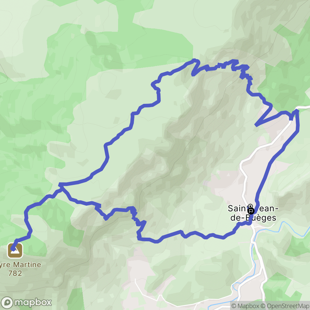 Saint-Jean-de-Buèges : carte du parcours de randonnée - France