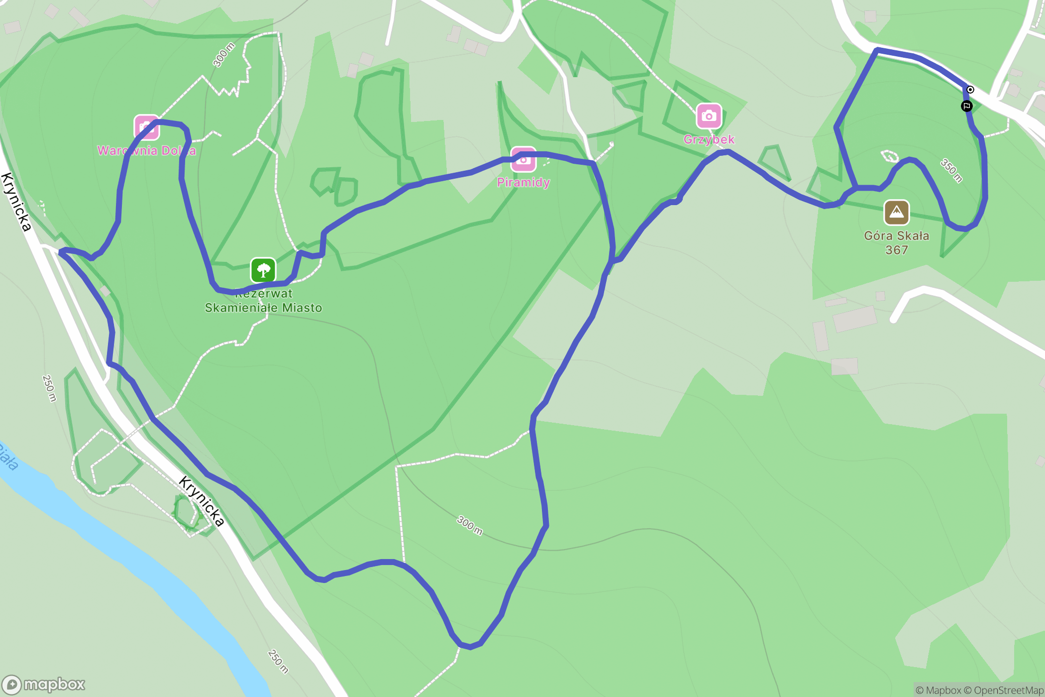Ciężkowice: mapa trasy - Poland