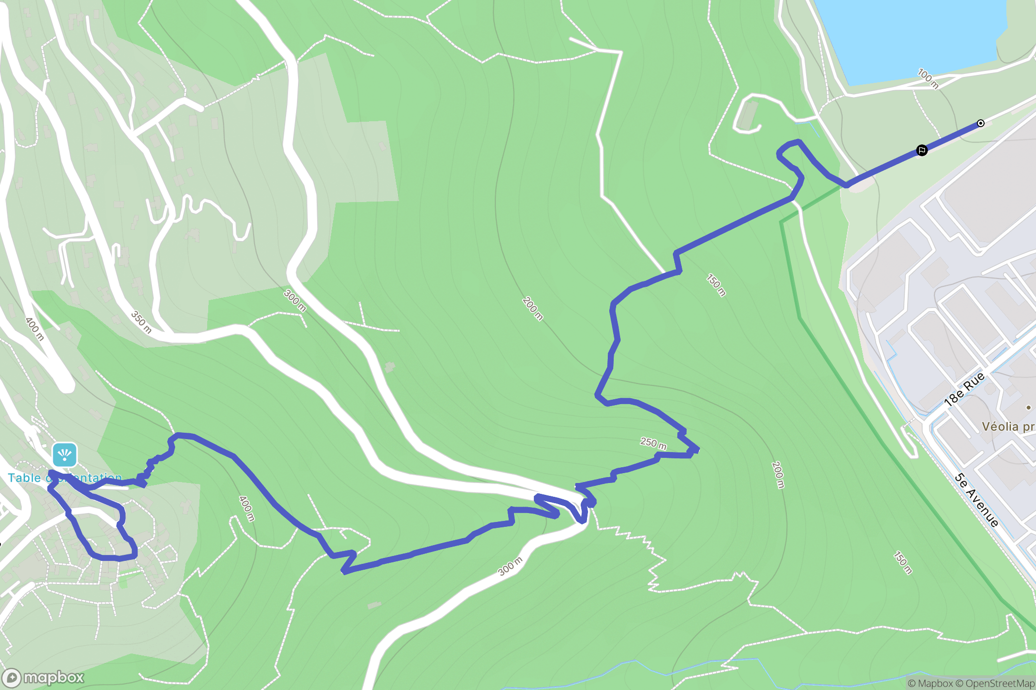 Le Broc : carte du parcours de randonnée - France
