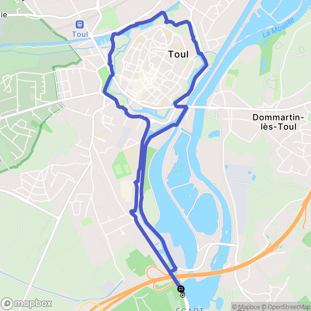 Toul : carte du parcours de randonnée - France
